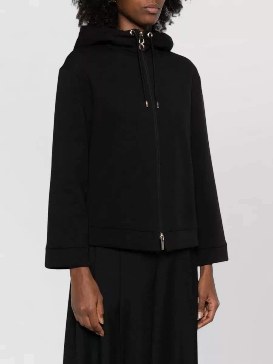 Emporio Armani Cotton Hooded Jacket Drawstring Long Sleeves