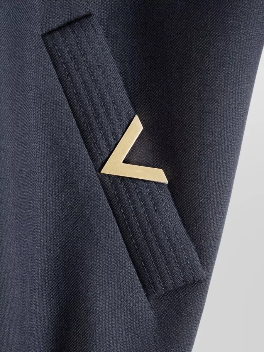 Valentino Wool Blend Blouson Jacket Featuring Pockets