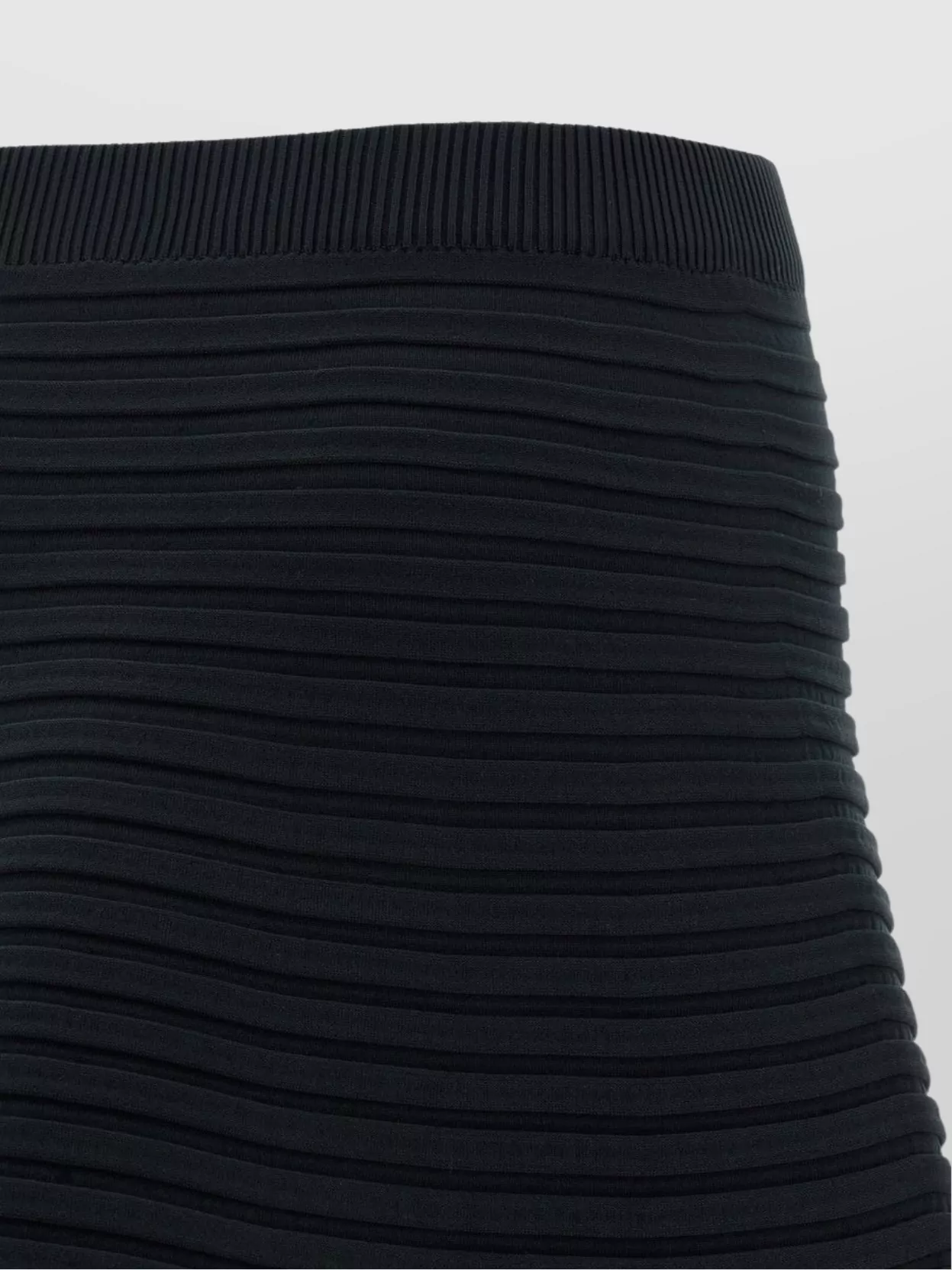Issey Miyake Flared Midi Skirt Elastic Waistband In Black