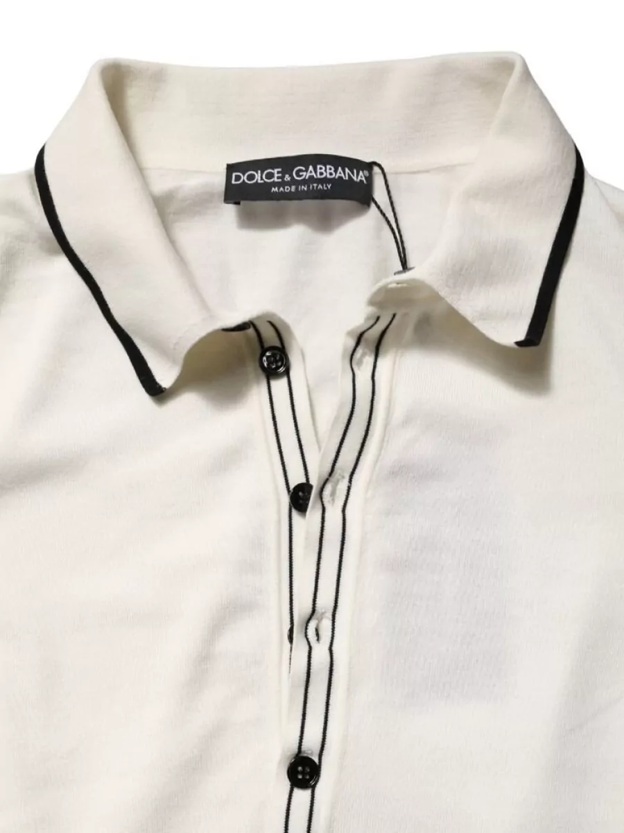 Dolce&Gabbana Cotton Blend Polo Sweater