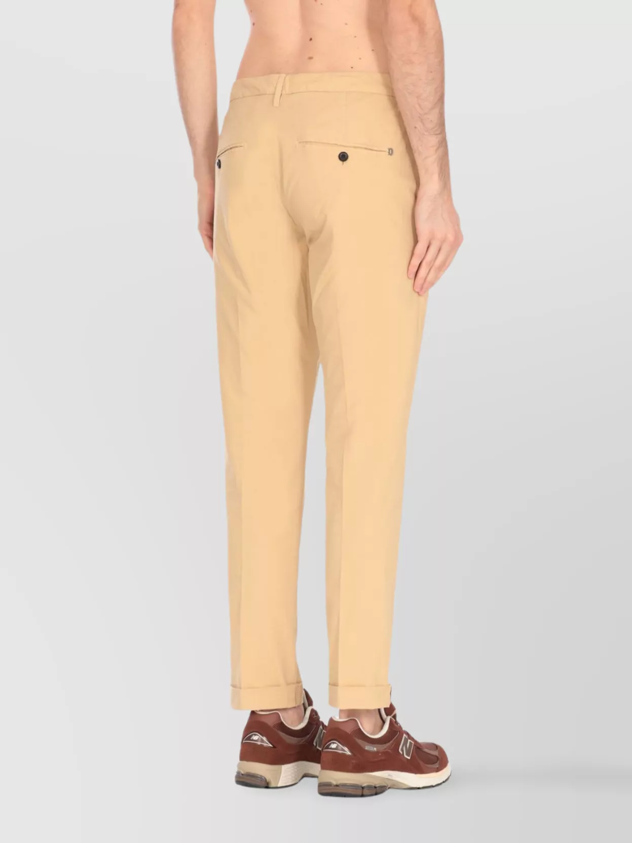 Dondup Straight Cotton Trousers Rolled Cuffs