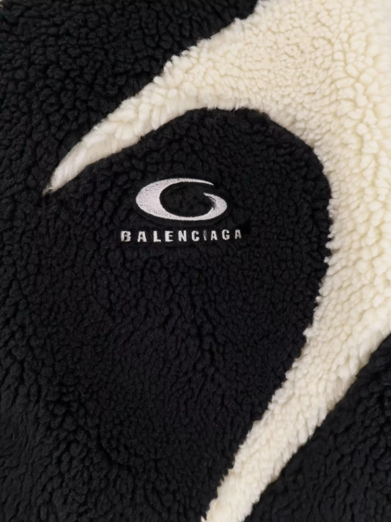 Balenciaga Oversized Fleece Texture High Neck Jacket