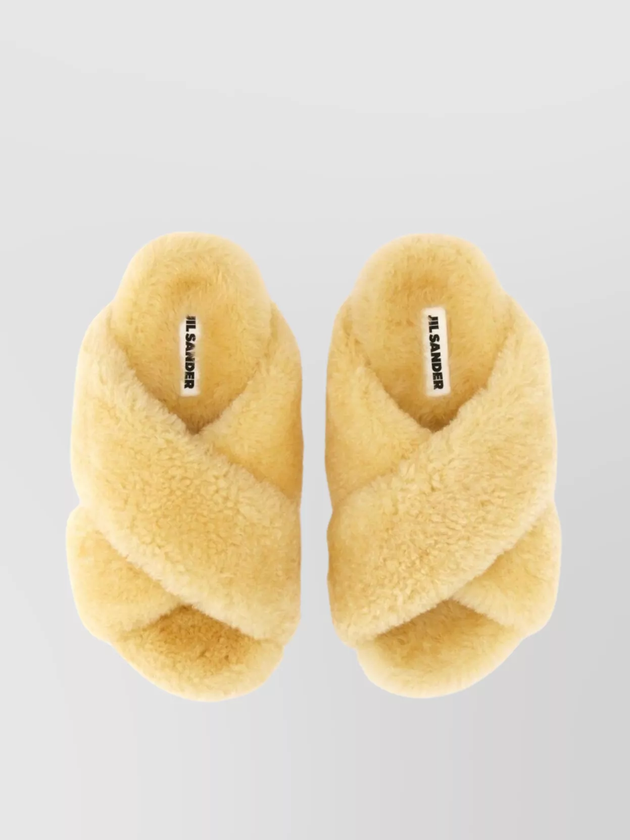 Jil Sander Shearling Cross Strap Open Toe Sandal