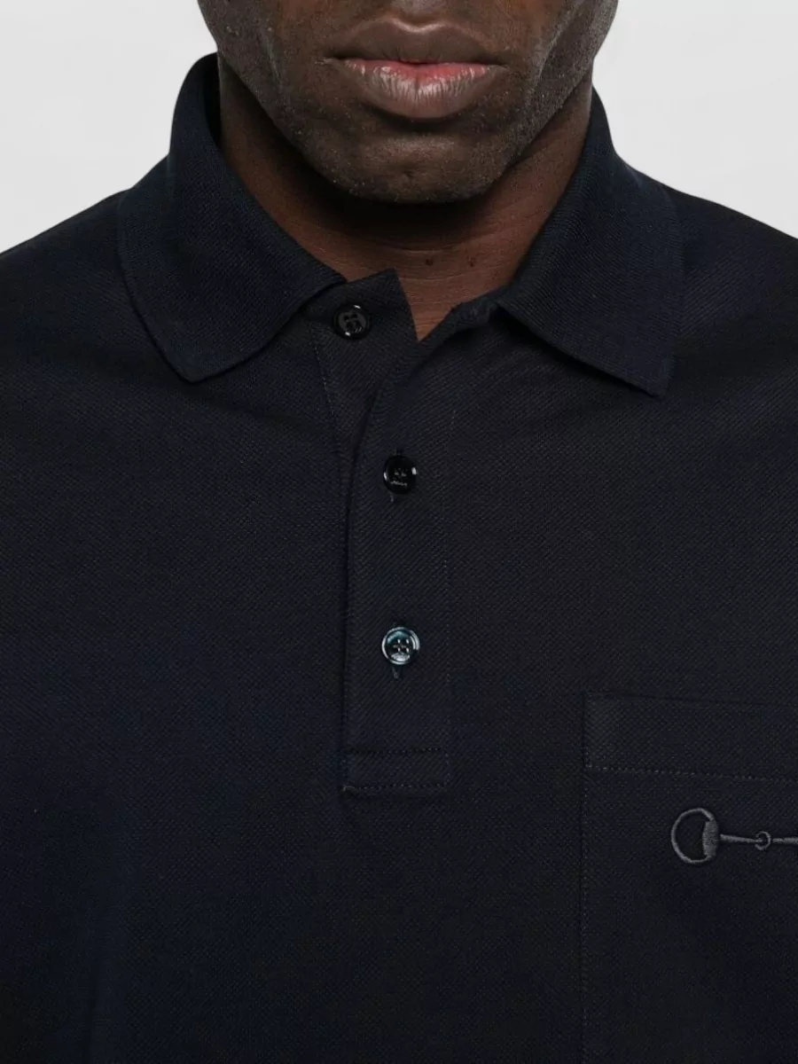 Gucci Cotton Shirt Chest Pocket Polo Collar