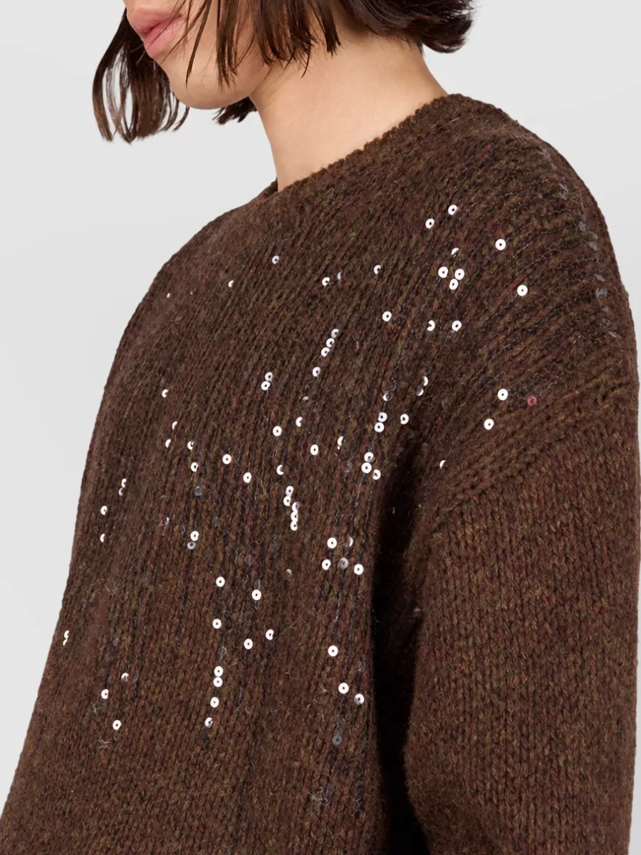 Haikure Sequin-Embellished Wool Crew-Neck Sweater