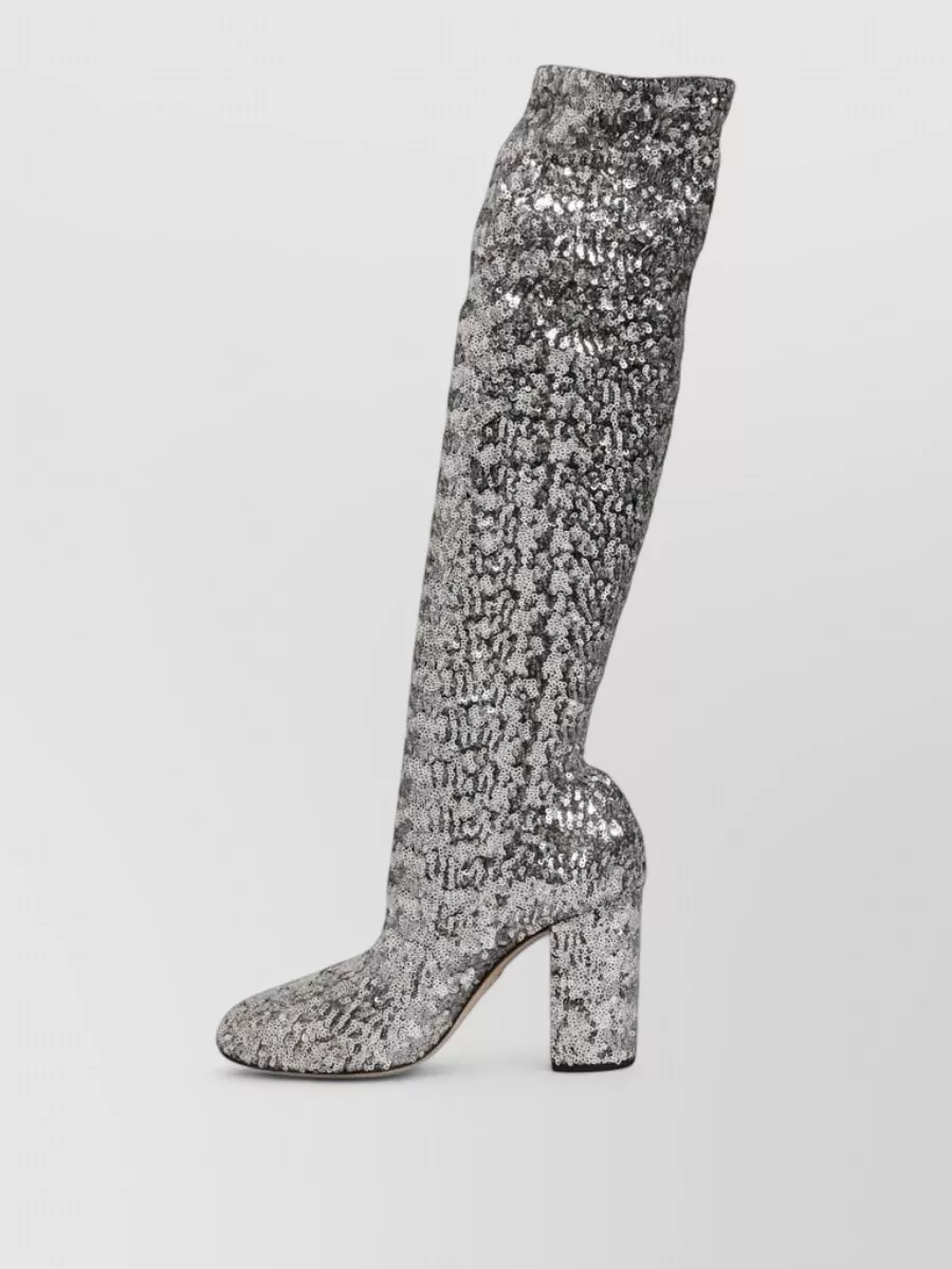 Dolce&Gabbana Sequin Knee-High Boots