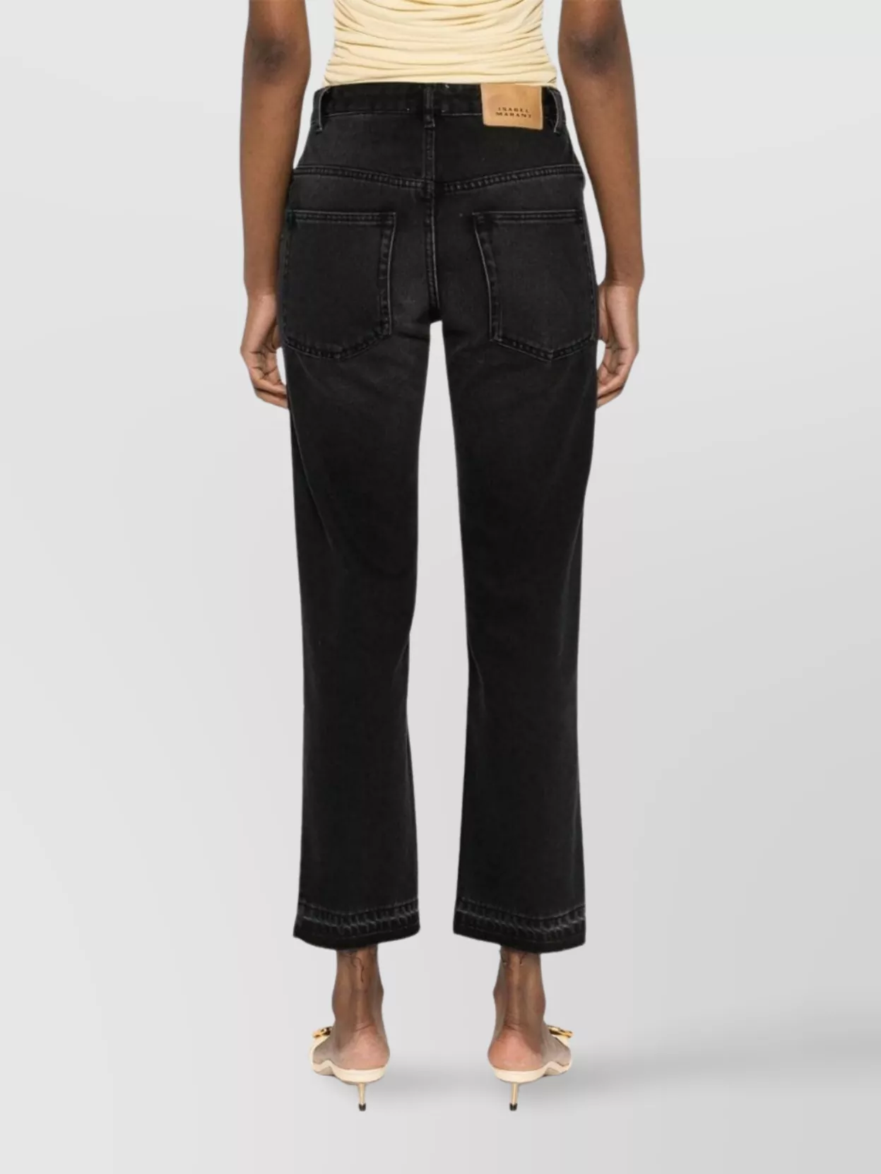 Isabel Marant Mid-rise Slim Cut Trousers With Raw-cut Hem