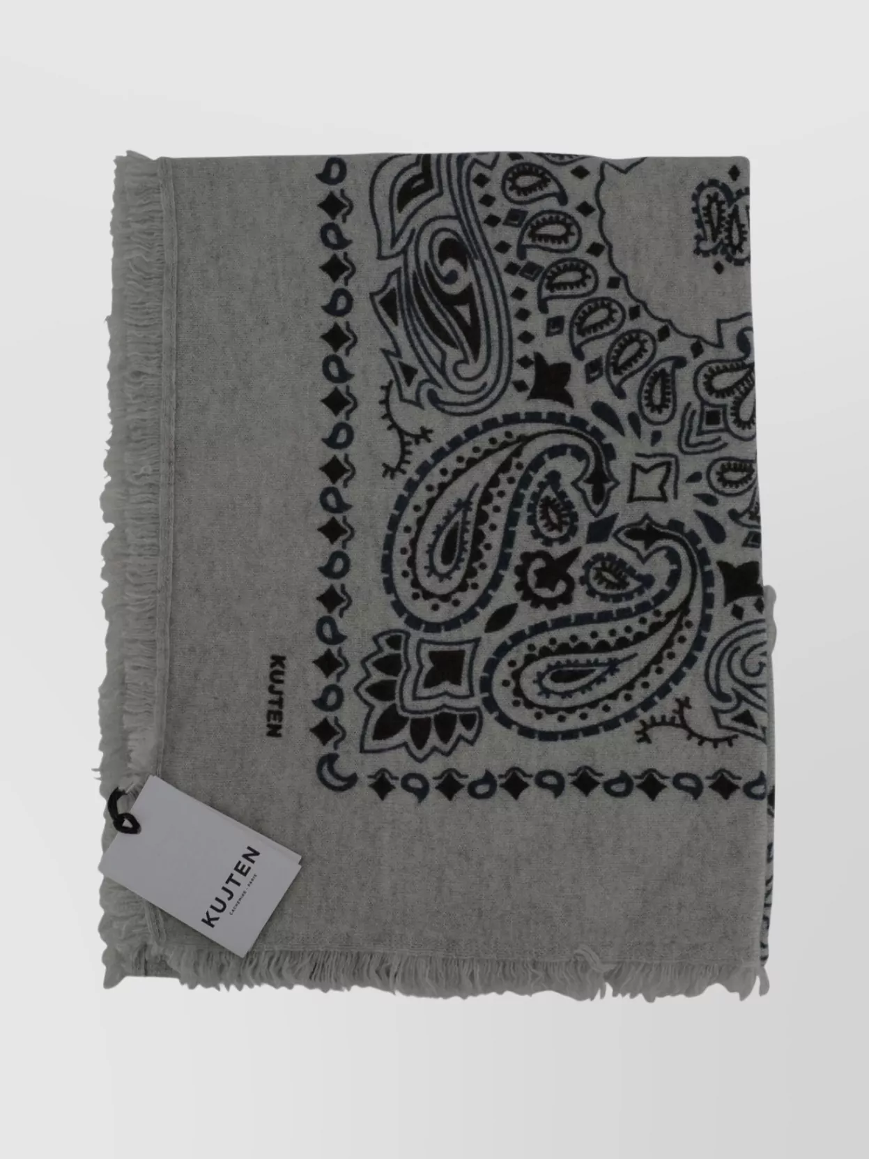 Kujten Fringed Edges Paisley Pattern Scarf