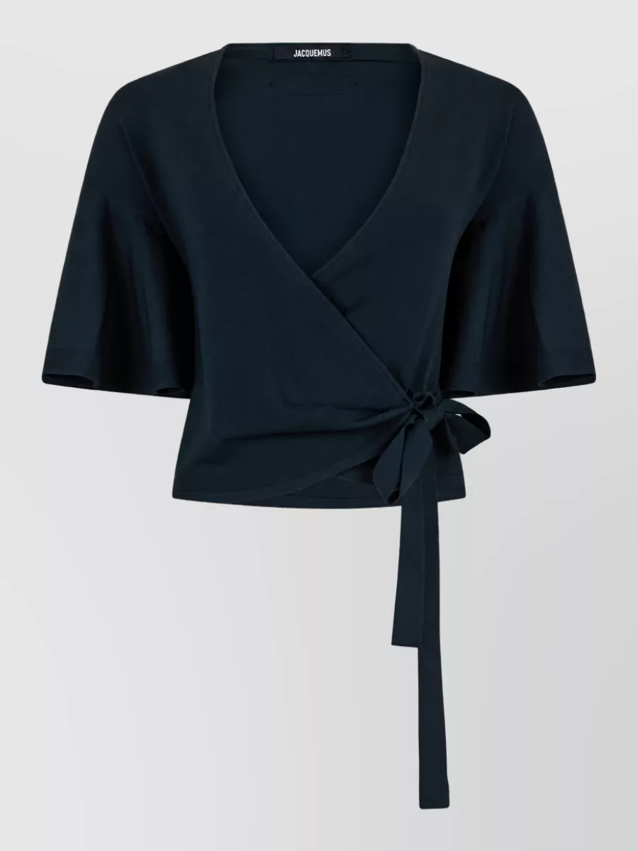 Jacquemus wrap short-sleeve knitted top