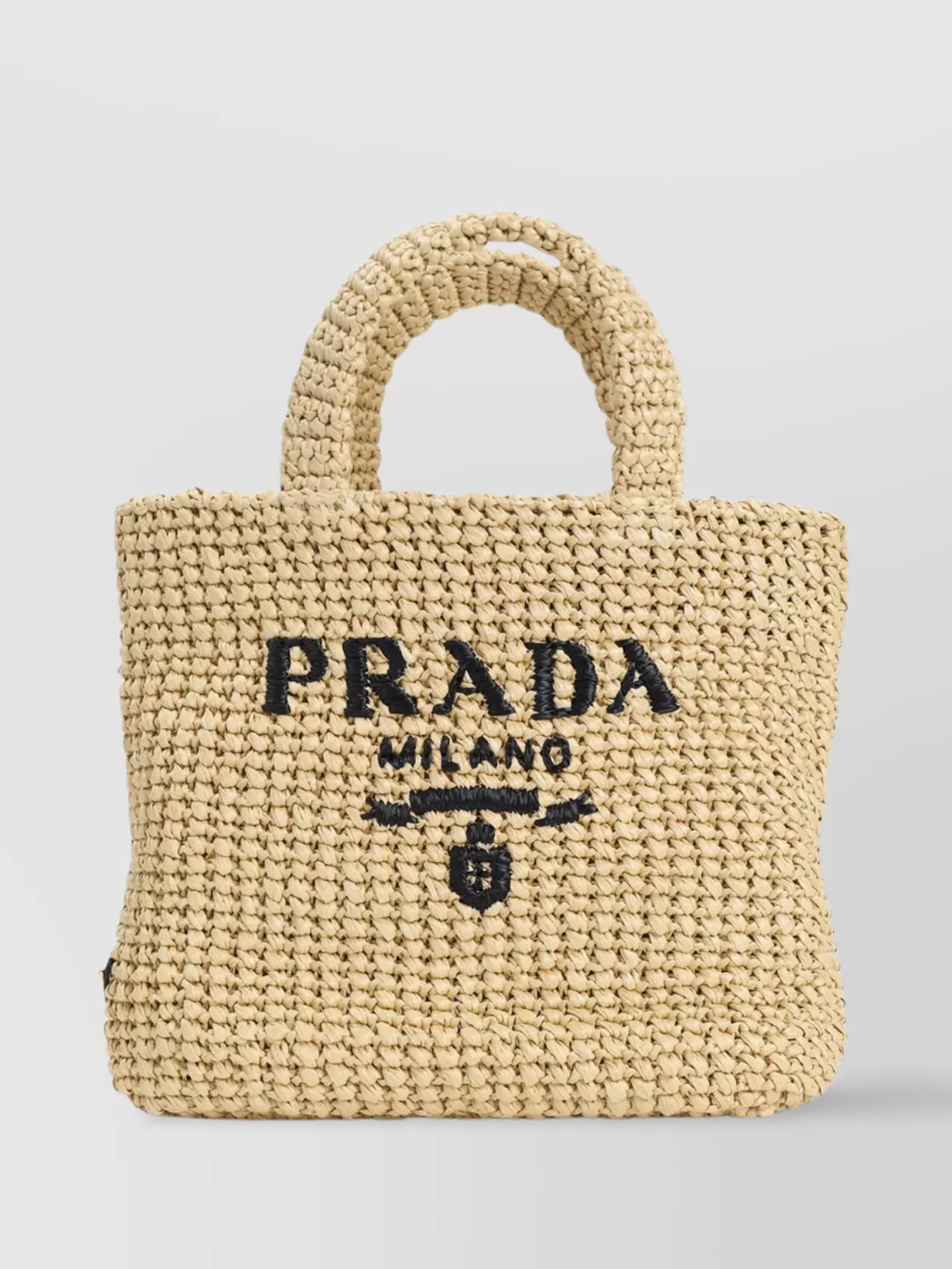 Prada Small Crochet Logo Handbag In Yellow