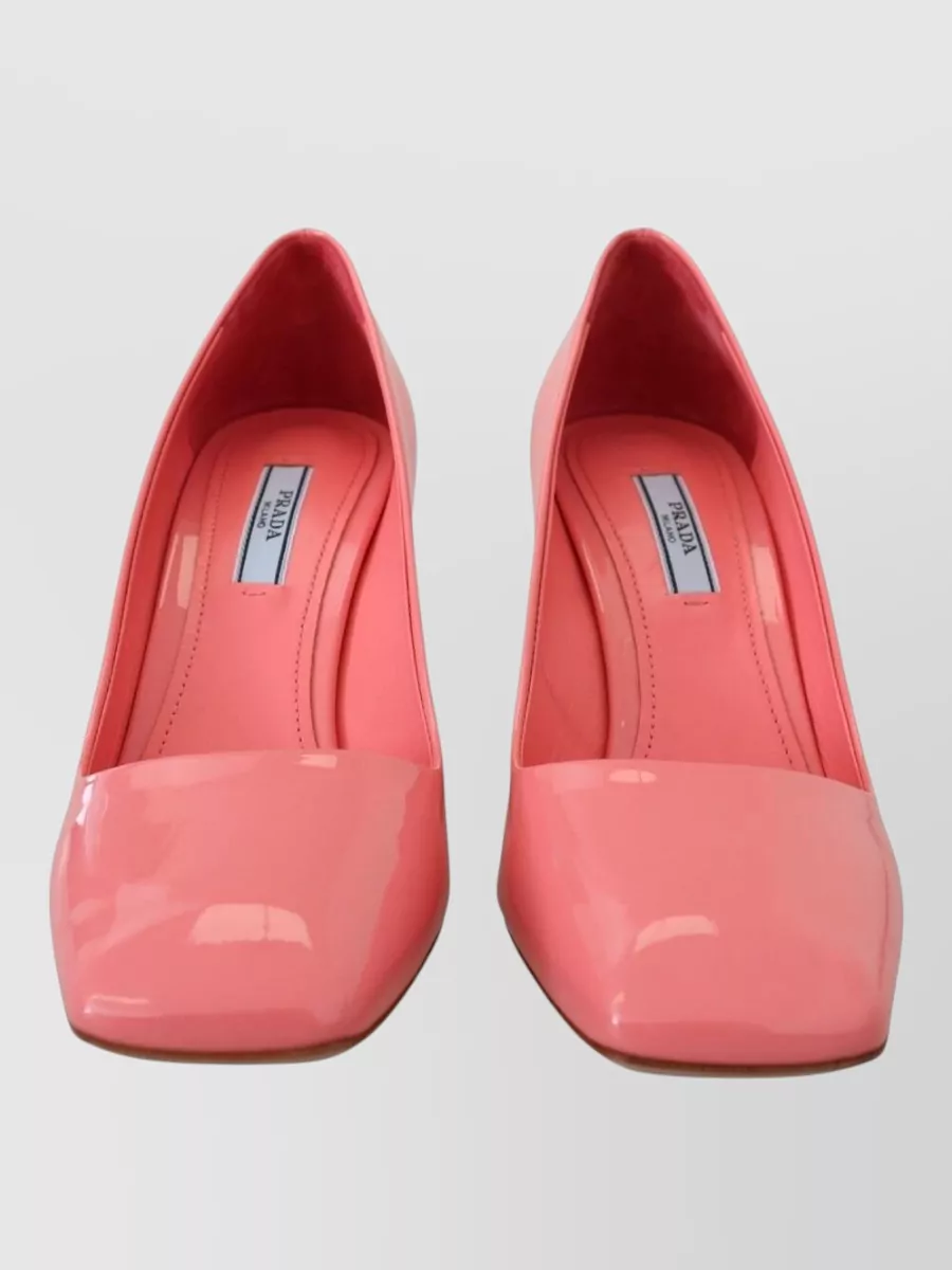 Prada Patent Leather Block Heel Pumps