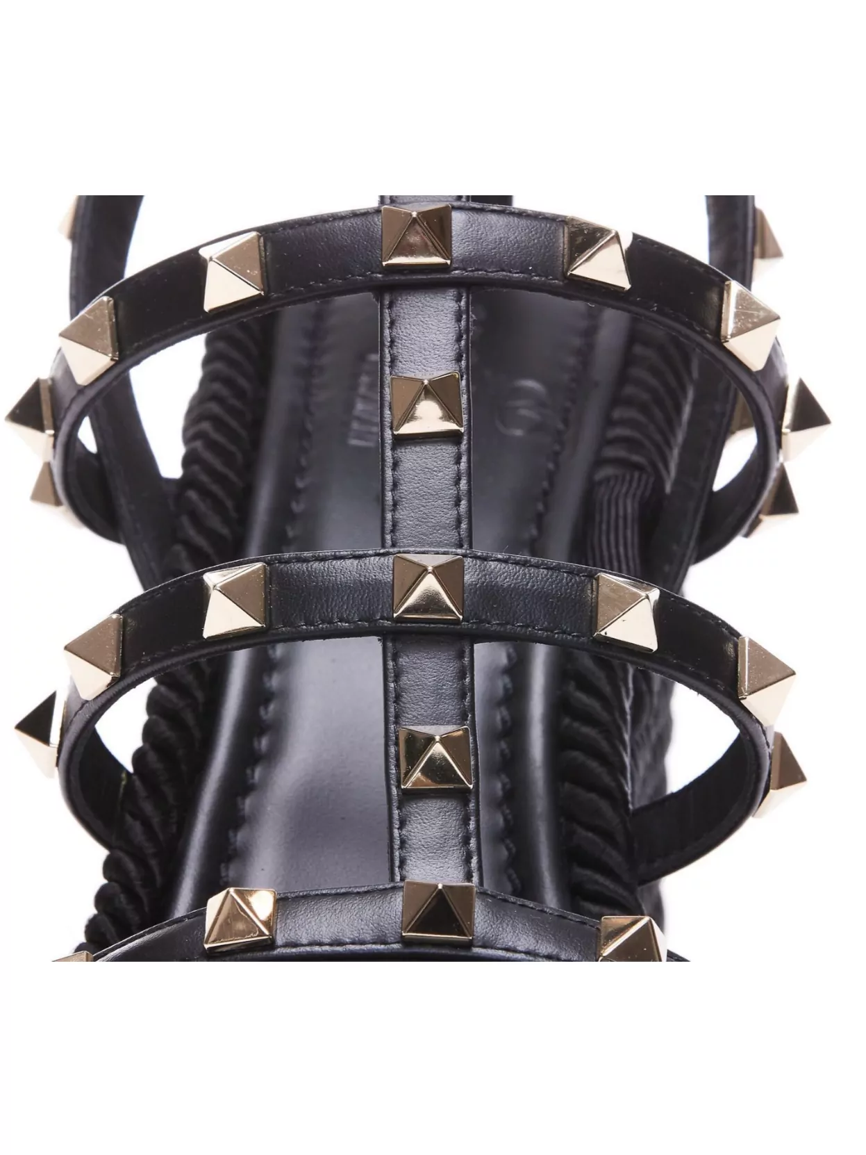 Valentino Studded Leather Wedge Sandals