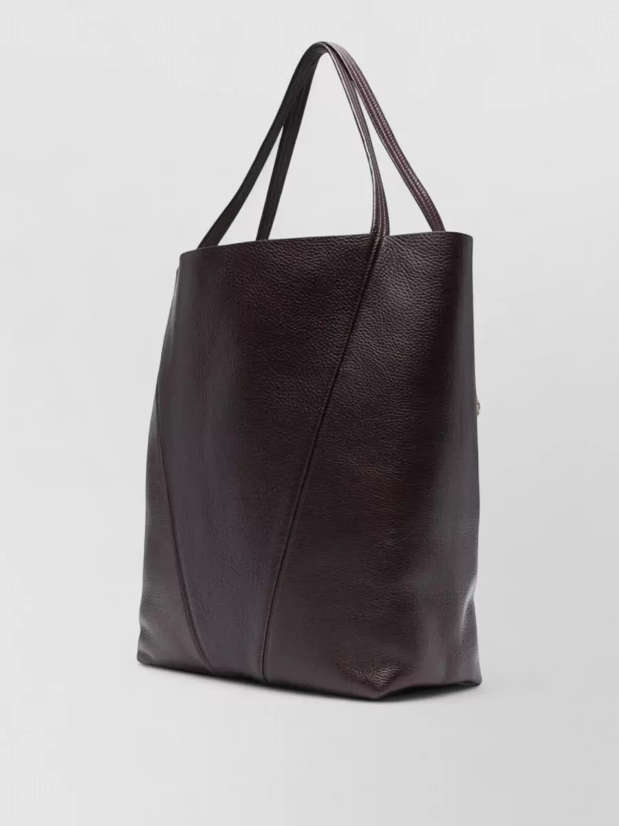 Chloé Spin Tote Bag Chain Detail Textured