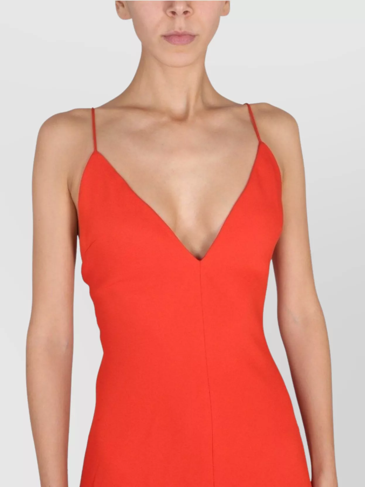 Stella Mccartney Long V-Neck Flared Hem Maxi Dress