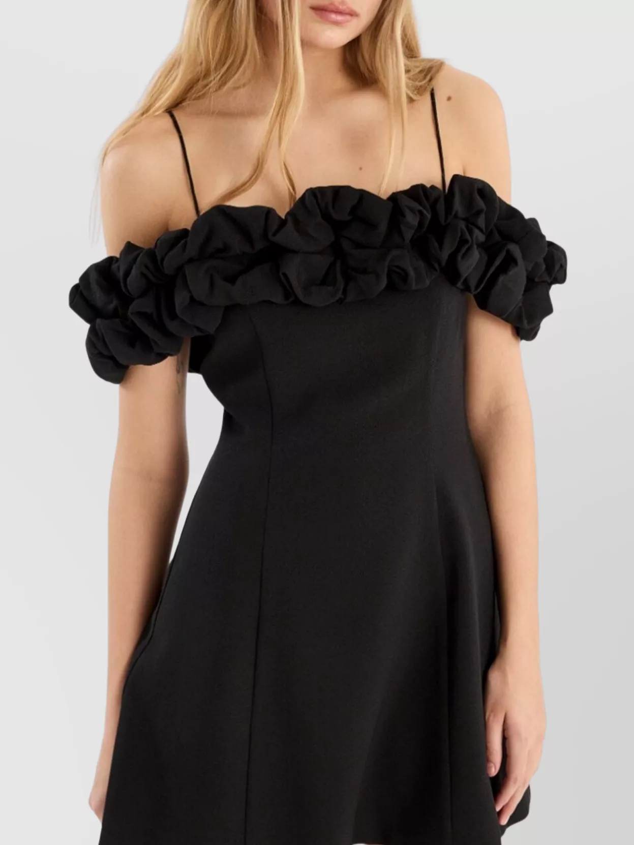 Rotate Off-Shoulder Mini Dress Ruffled Neckline