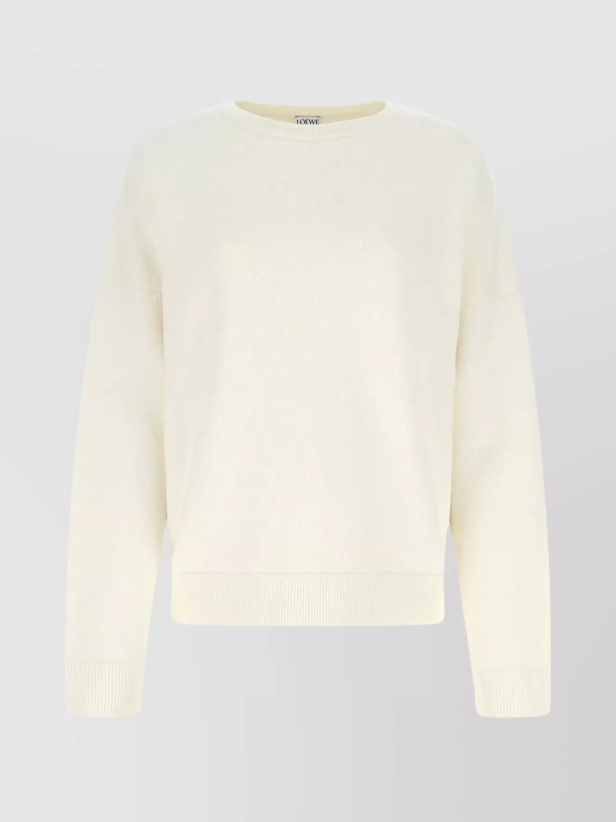 Shop Loewe Oversized Ribbed Knit Sweater With Crew Neck