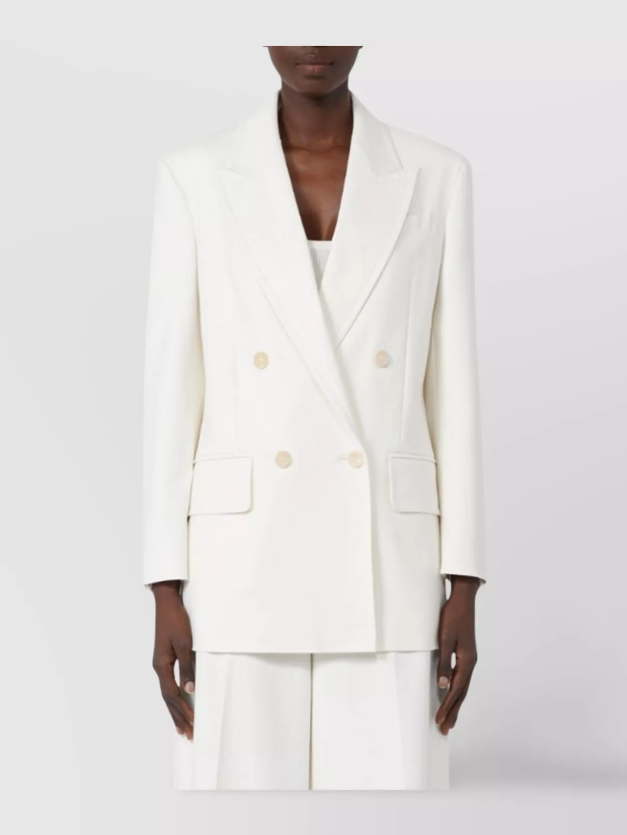 Max Mara Olimpia Jacket In Stretch Canvas In White