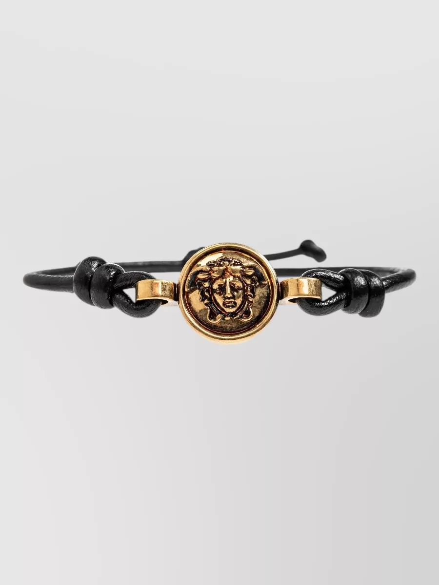 Versace leather knotted bracelet
