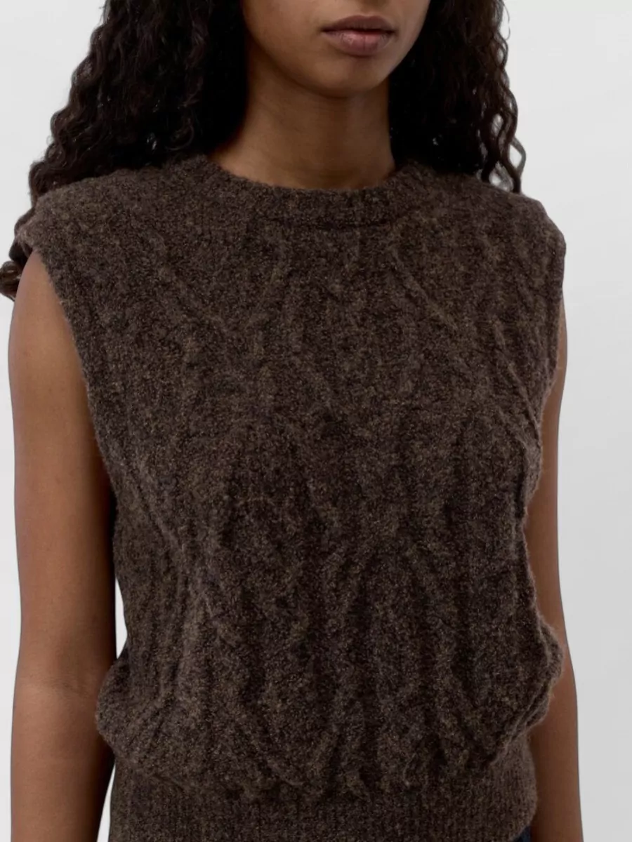 Closed Wool Sleeveless Crew Neck Knitted Top