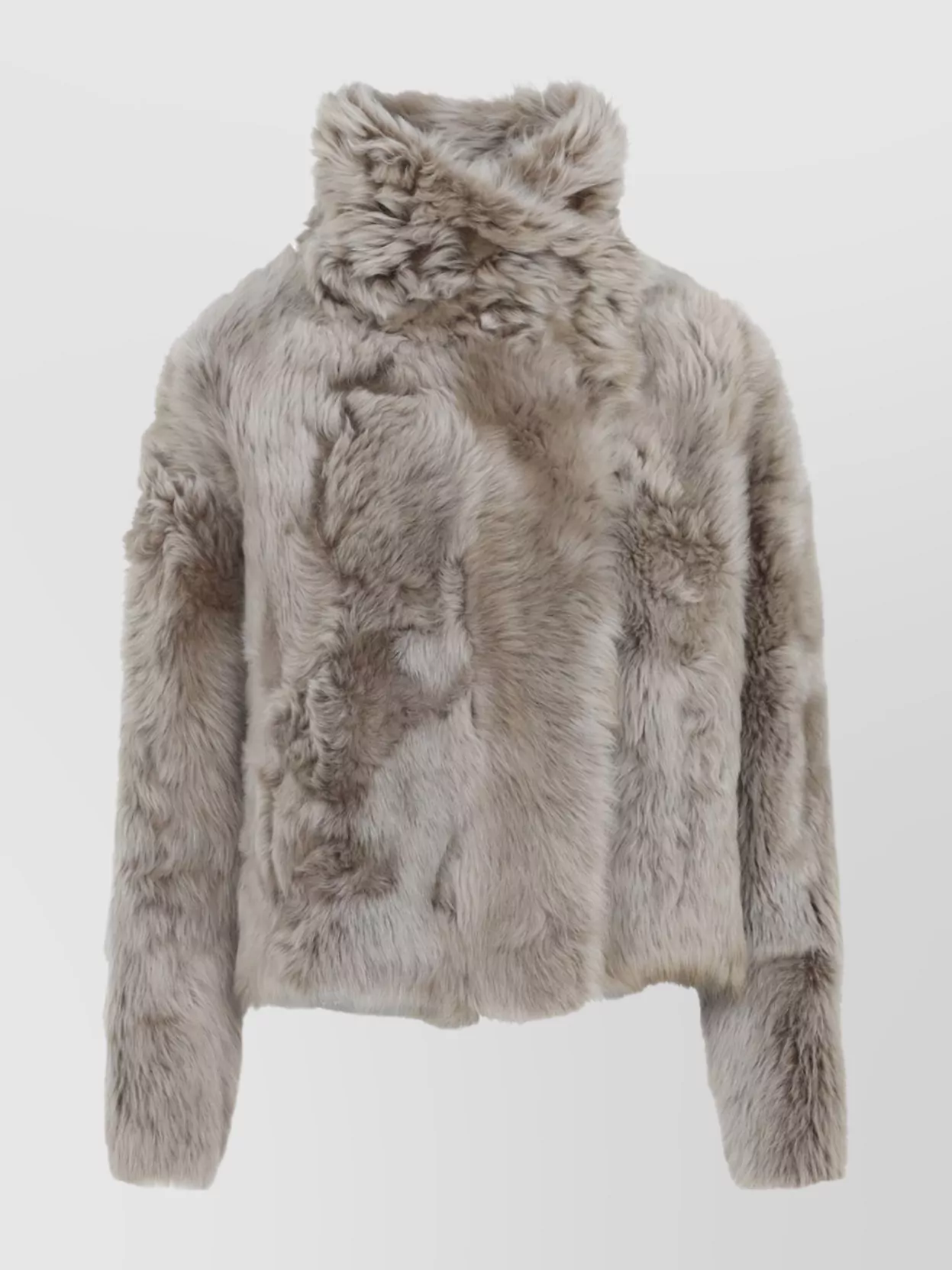 Yves Salomon Luxurious Faux Fur Long Sleeve Jacket