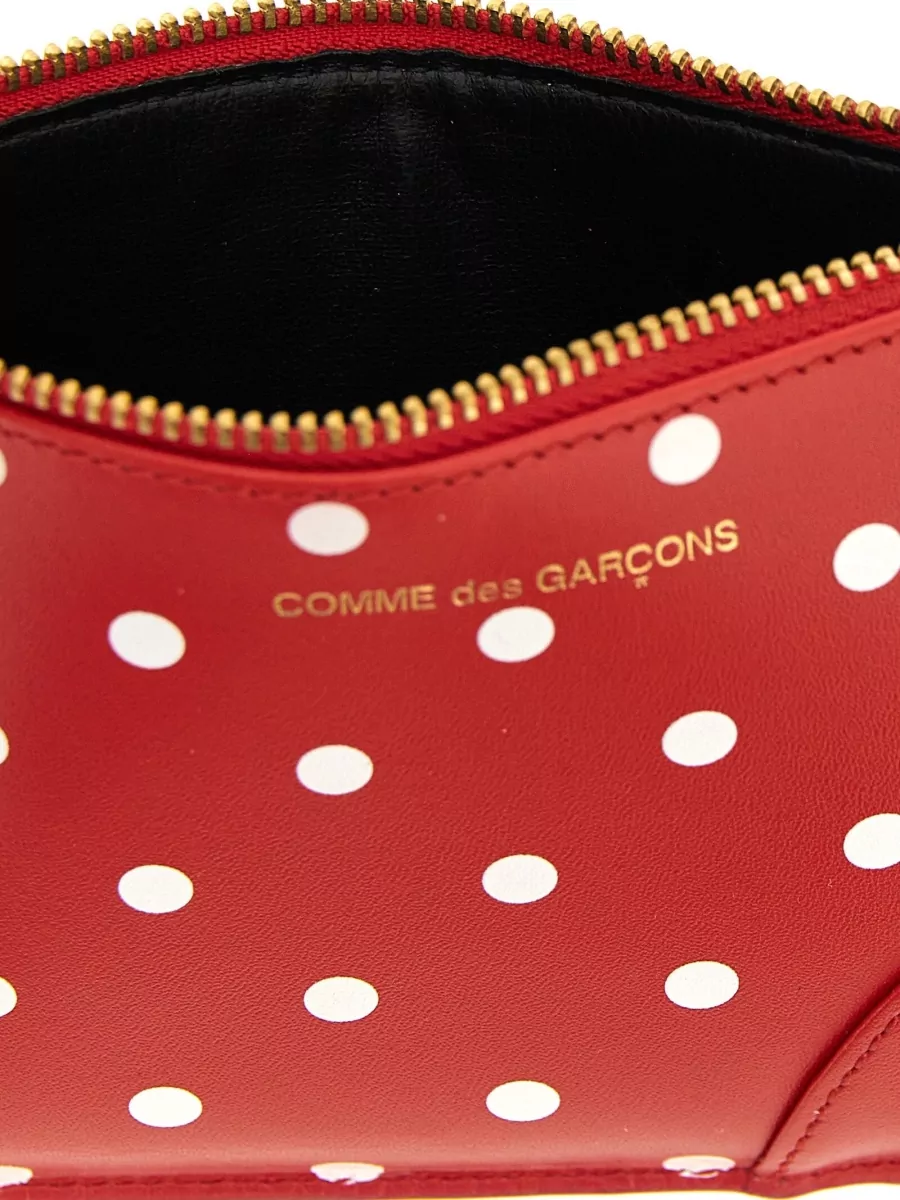 Comme Des Garçons Polka Dot Pattern Card Holder Gold Hardware