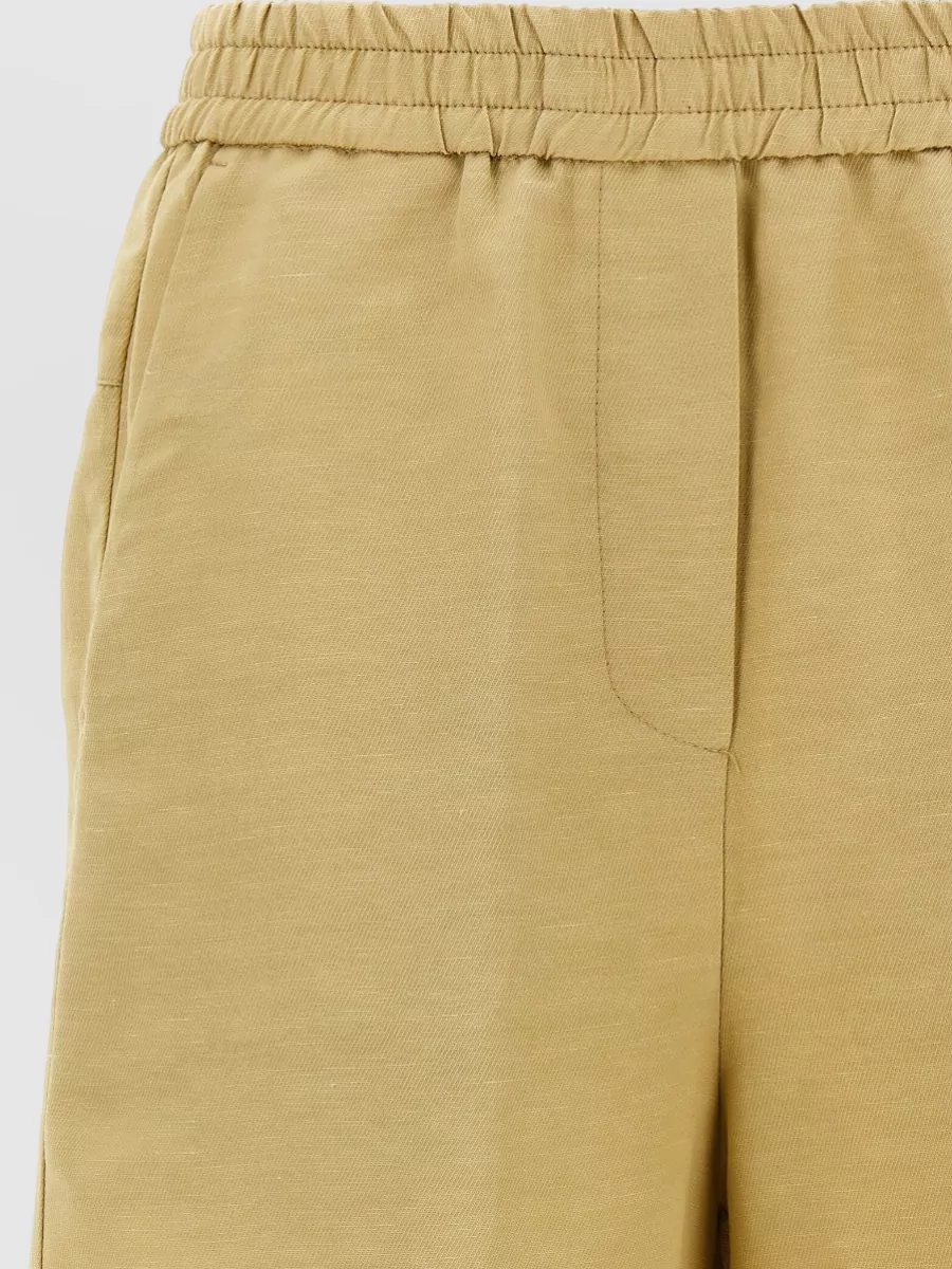 Nude Linen Bermuda Shorts