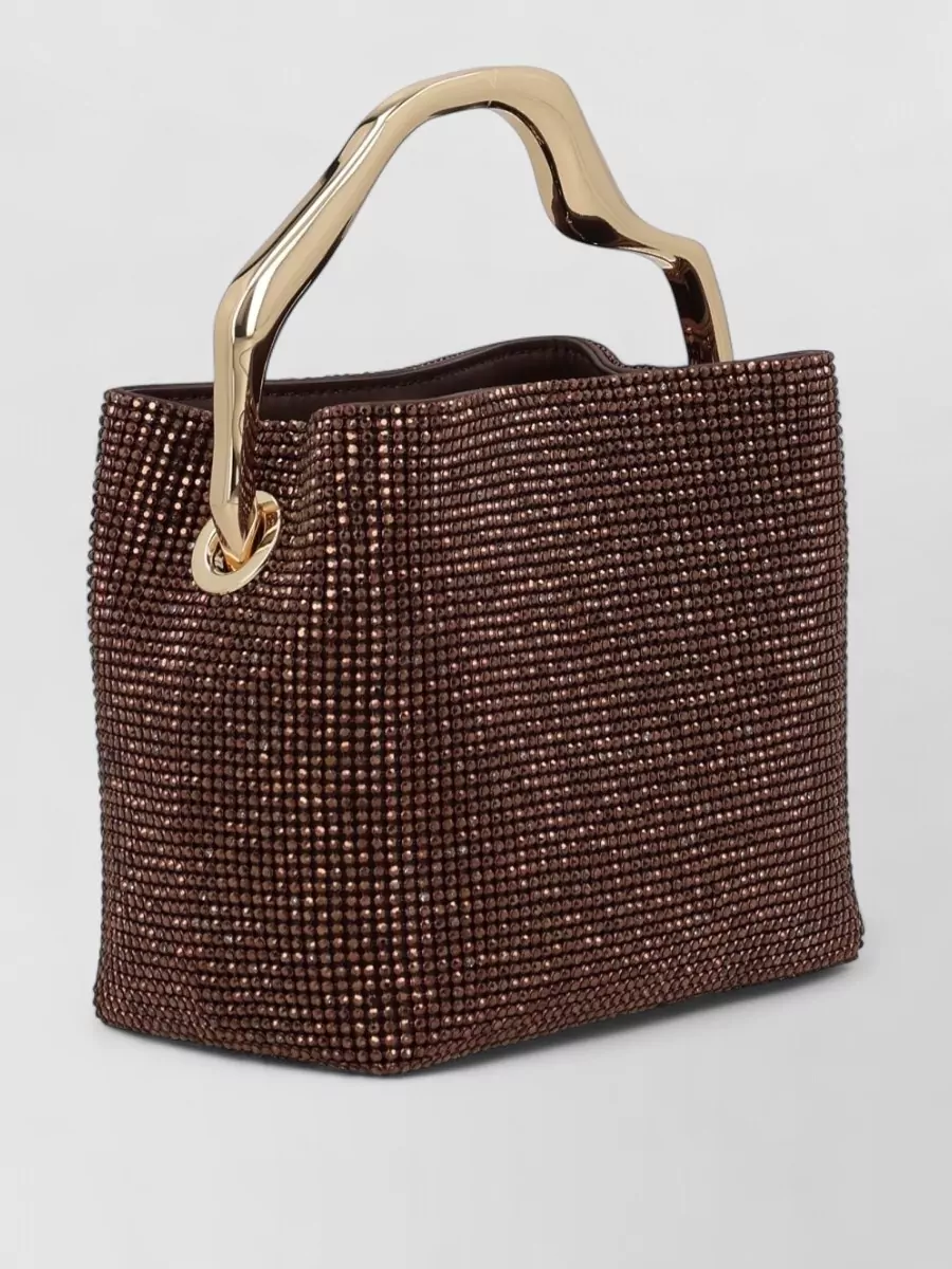 Cult Gaia Rhinestone Mesh Mini Tote Bag