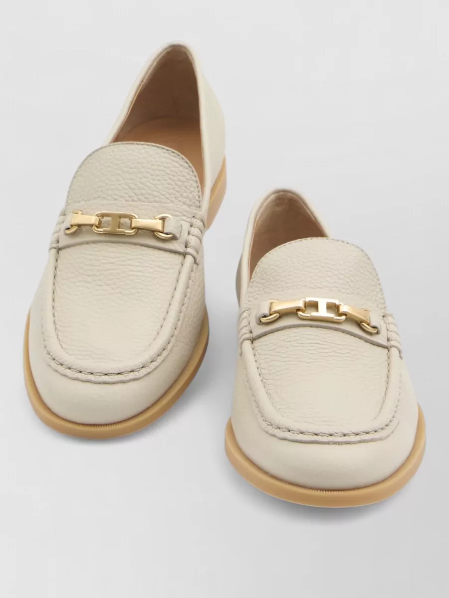Tod's Hammered Leather Loafers