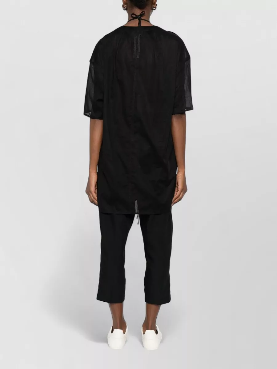 Rick Owens Cotton V-Neck Short-Sleeve Blouse