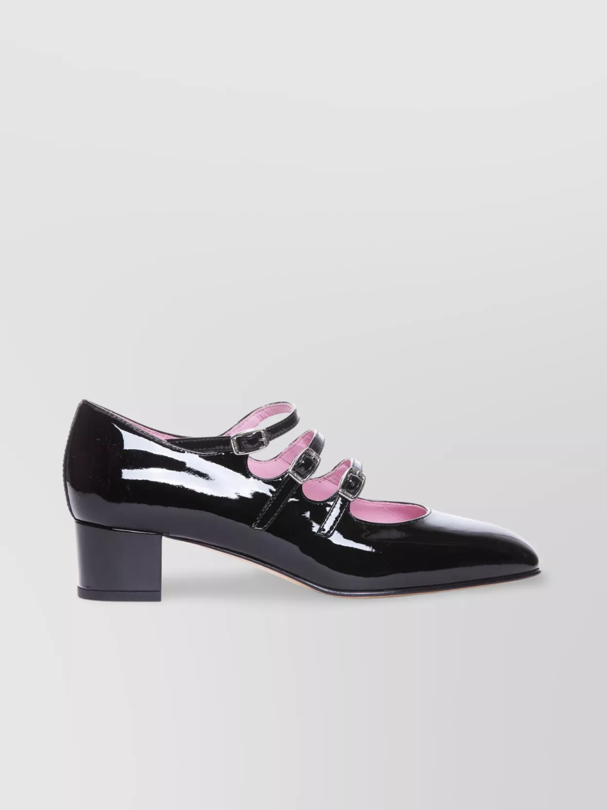 CAREL BLOCK HEEL PUMP IN PATENT LEATHER