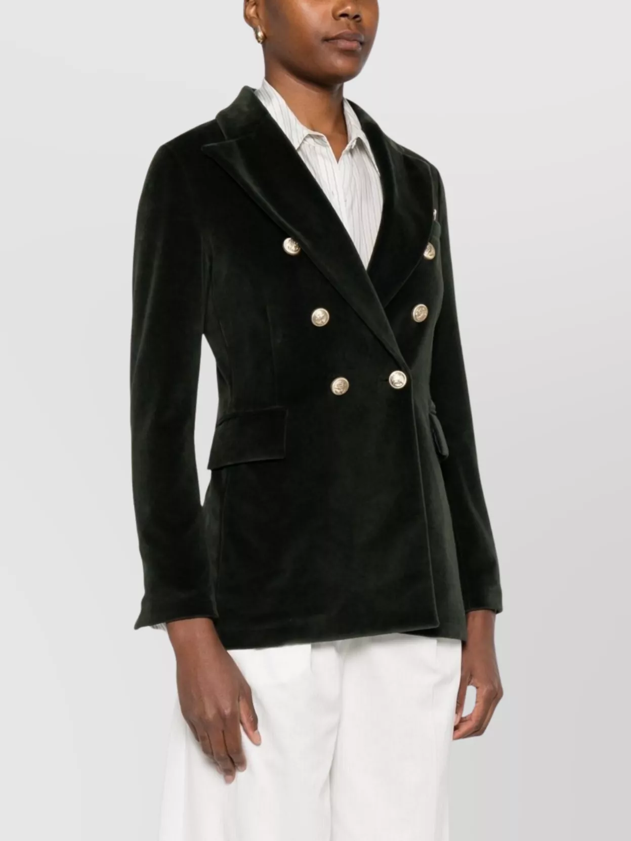 Circolo 1901 Double-Breasted Cotton Jacket Featuring Pockets