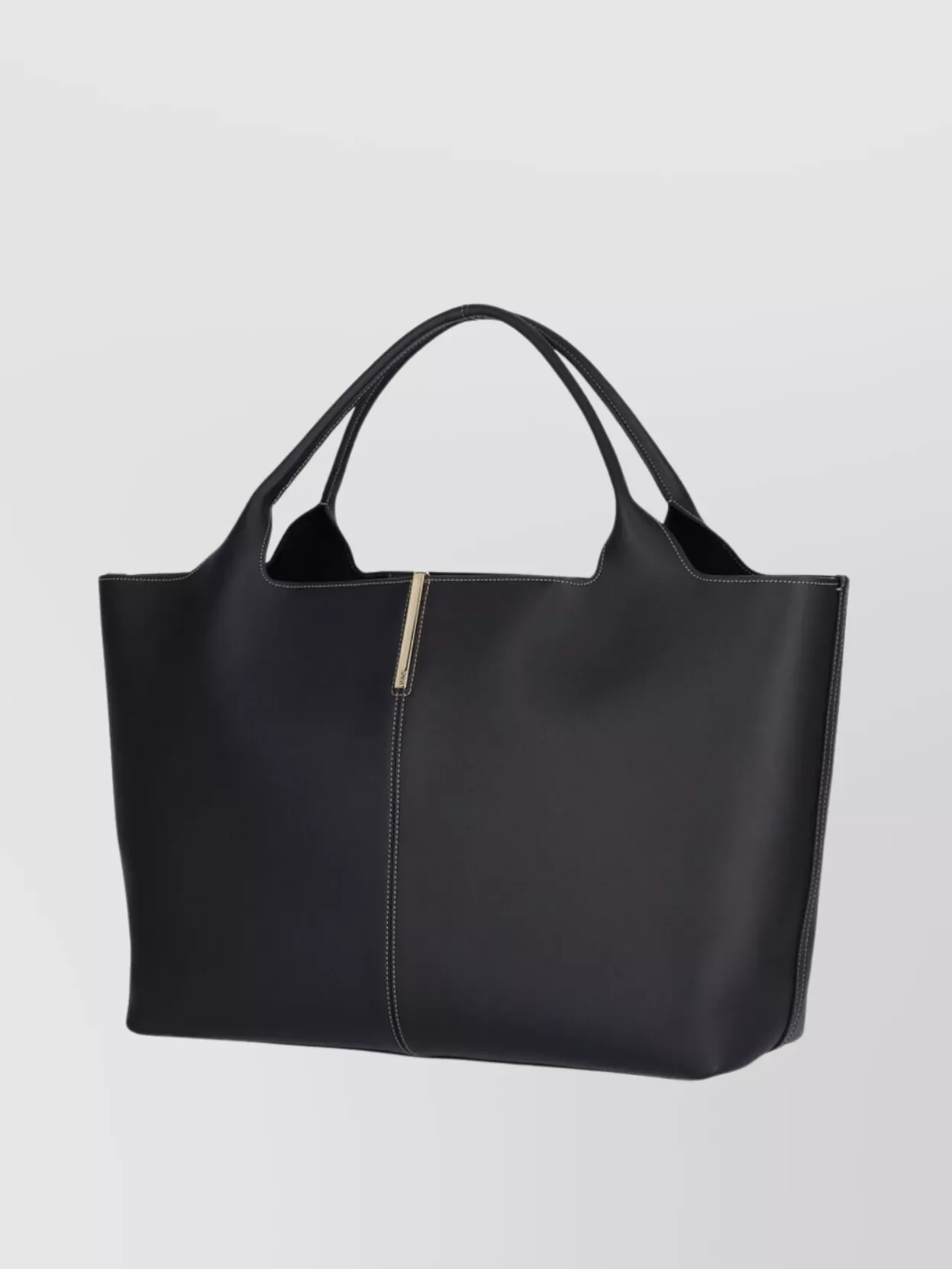 Tod's Shopper With Top Handles And Metal Accent