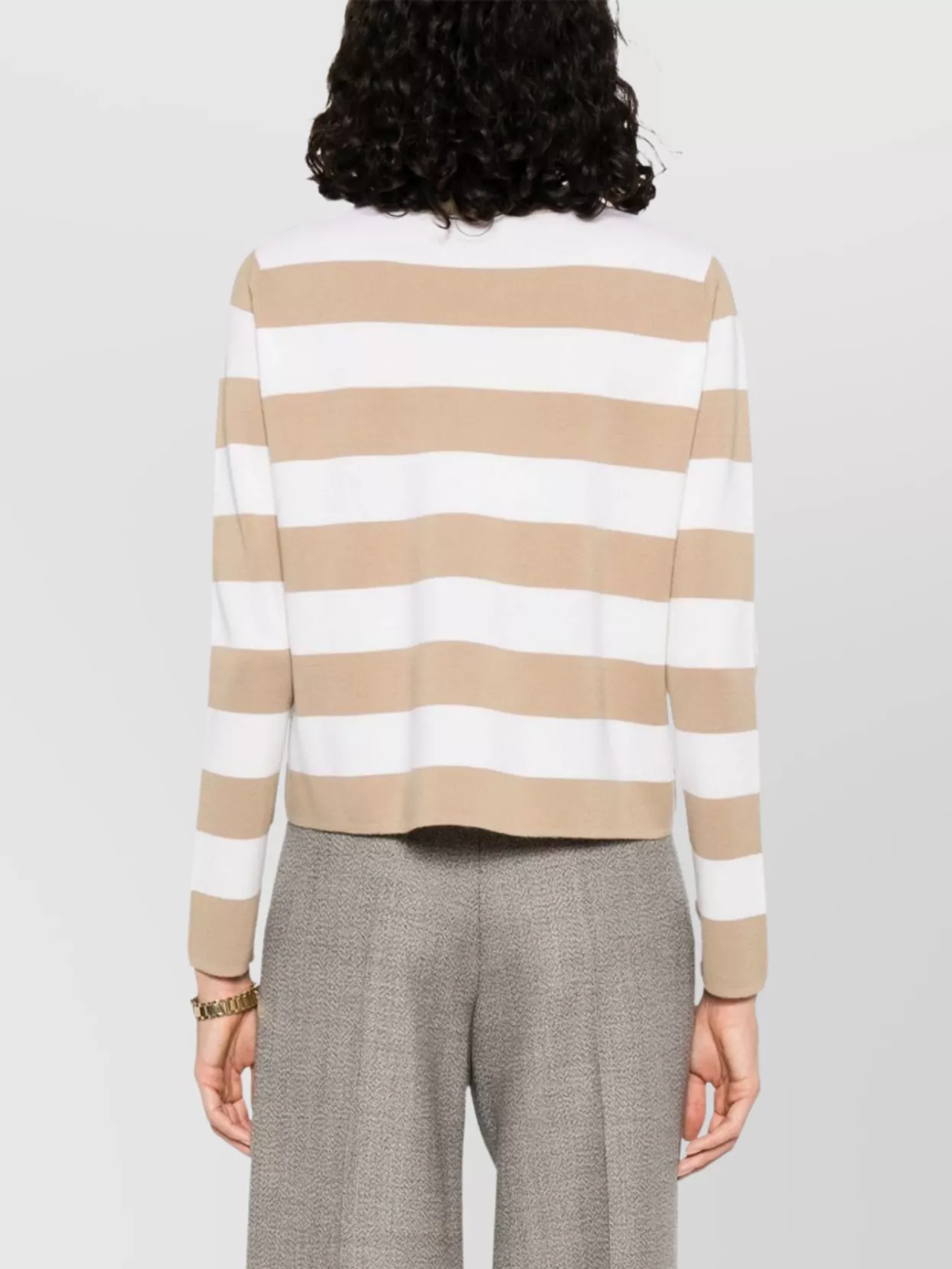 Max Mara Striped Wool Crew Neck Sweater