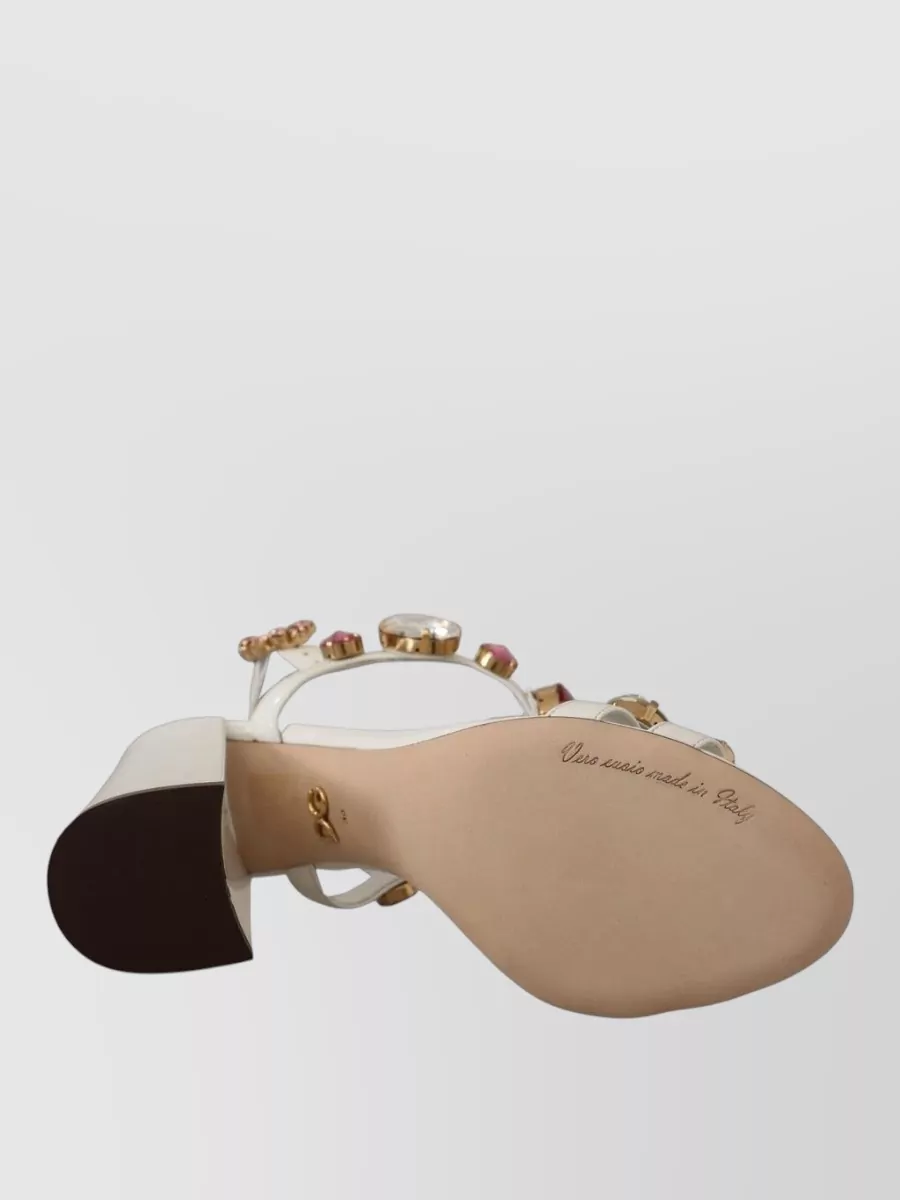 Dolce&Gabbana Leather Crystal-Embellished Ankle Strap Pumps
