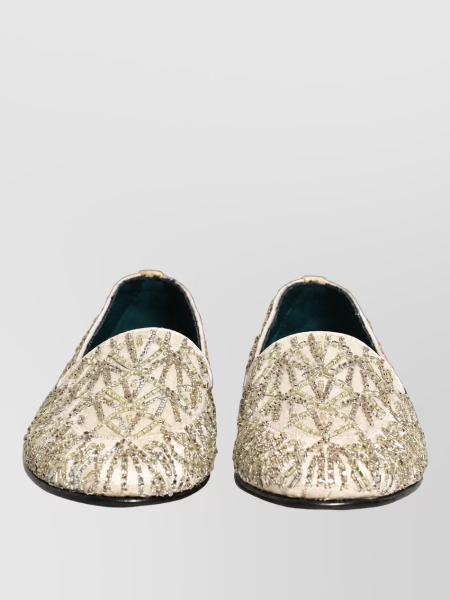 Dolce&Gabbana Leather Embroidered Loafers