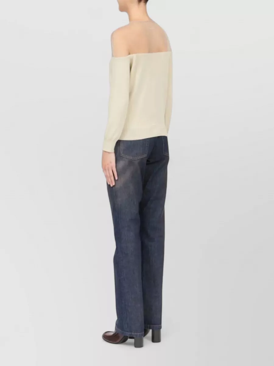 Mm6 Maison Margiela Cotton Off-Shoulder Cardigan