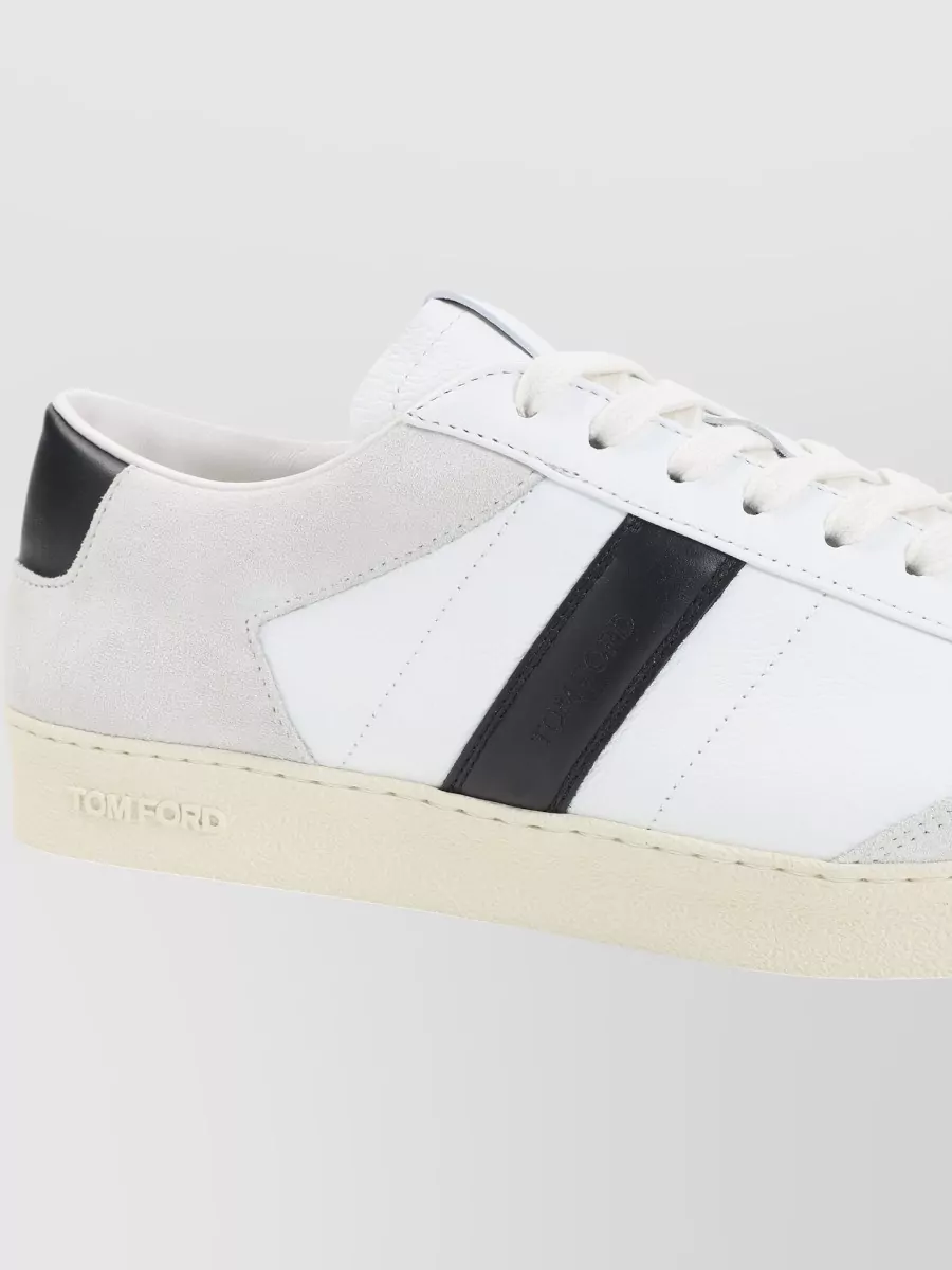 Tom Ford Leather Paneled Low-Top Sneakers