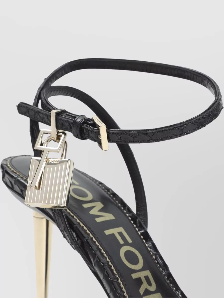 Tom Ford Python Print Stiletto Sandal Metallic Detail