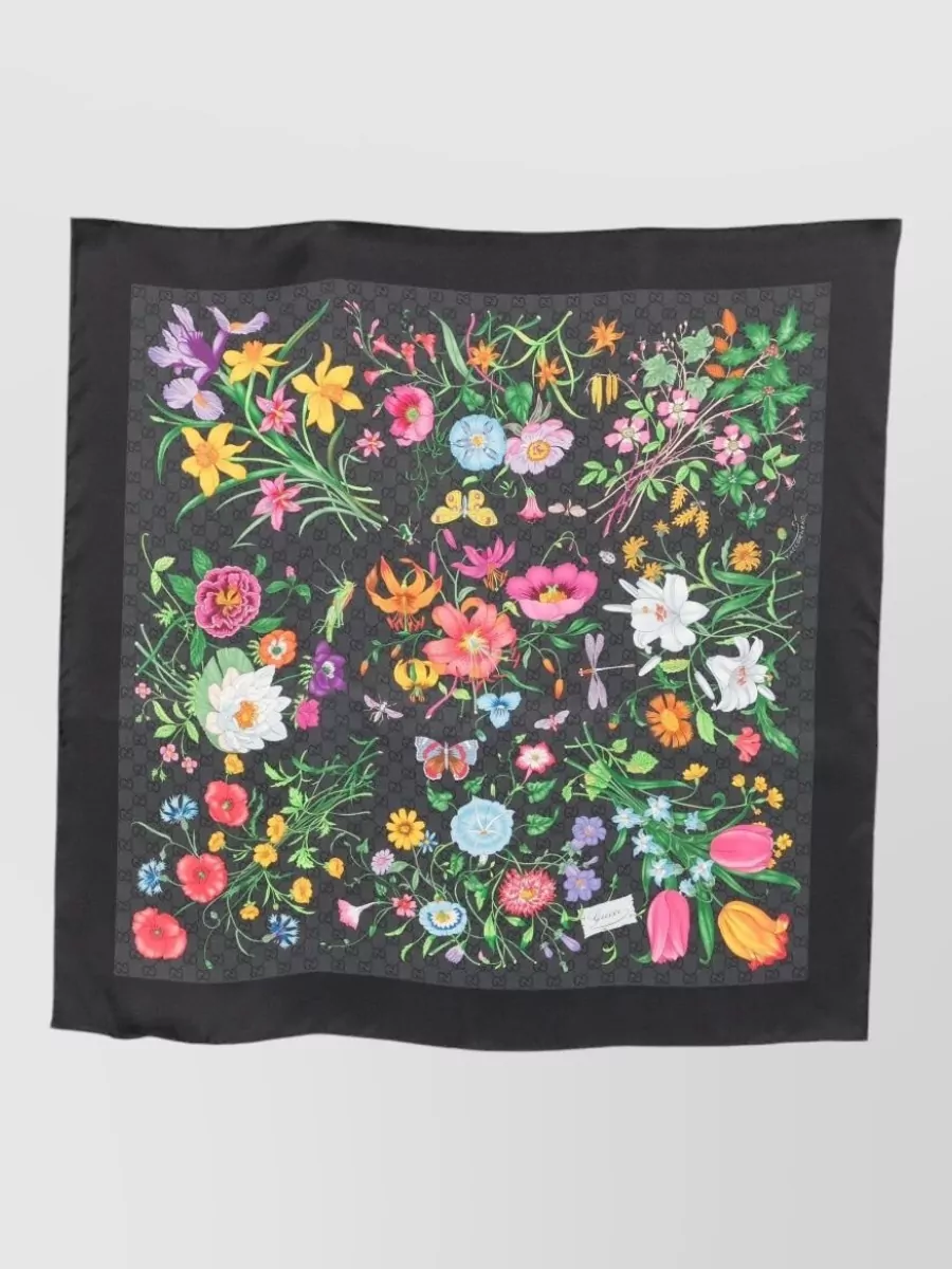 Gucci silk floral-print square scarf