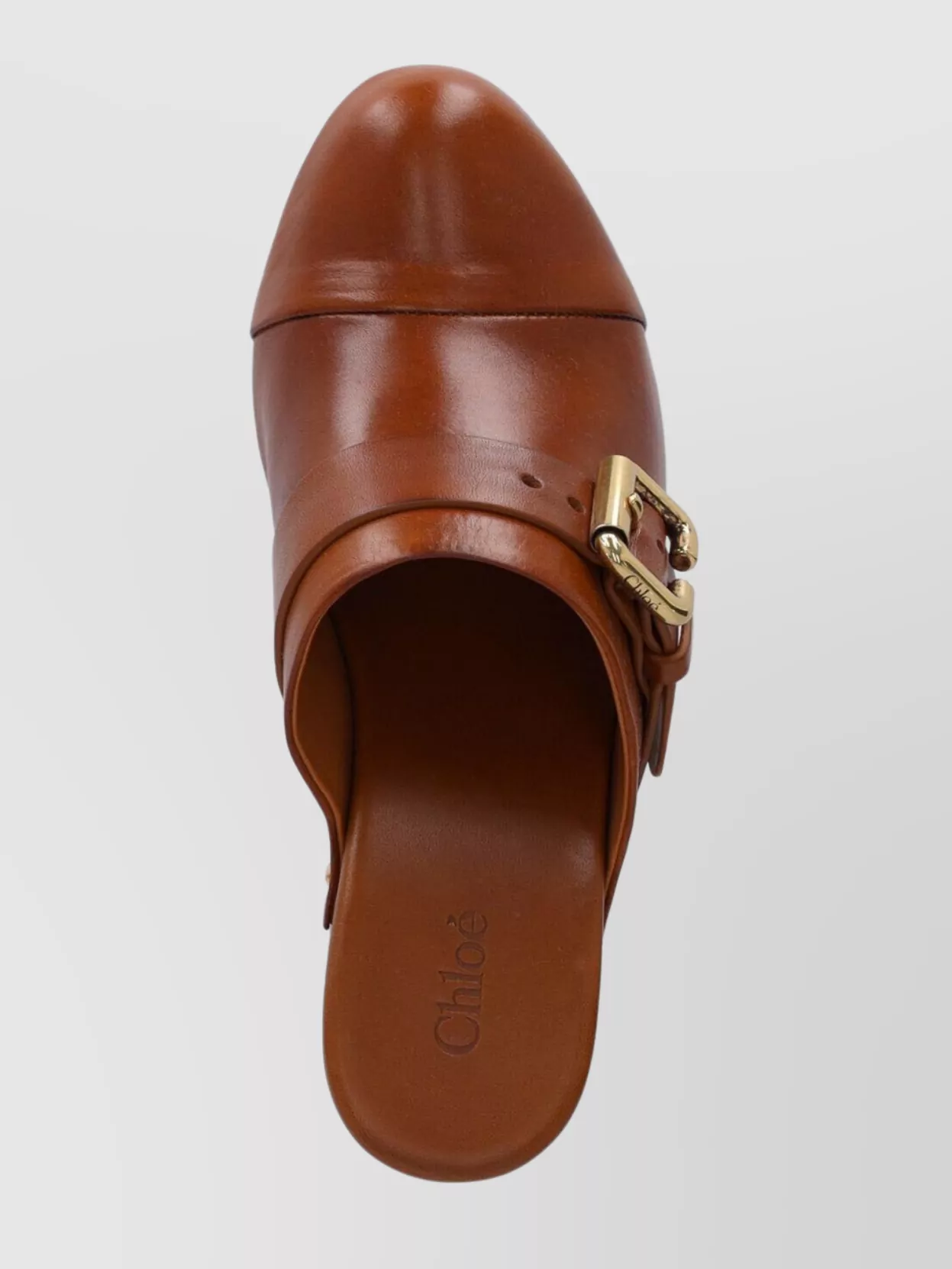 Chloé Buckle Platform Stud Mules