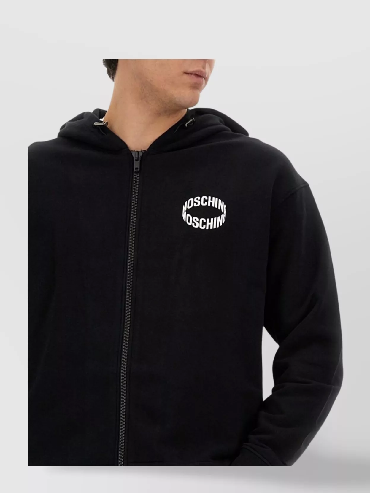 Moschino Logo Hooded Sweatshirt Ribbed Cuffs