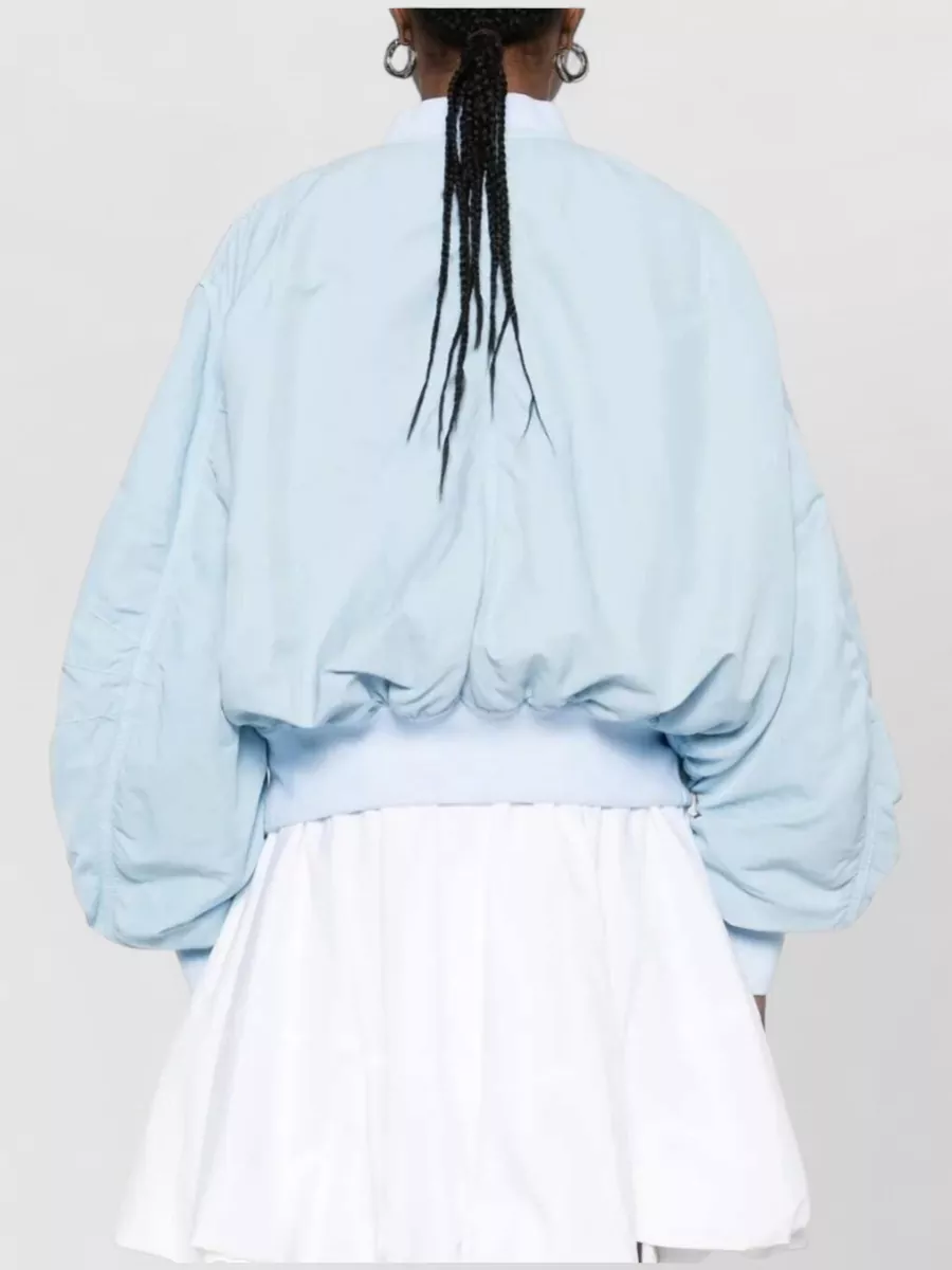 The Attico Anja Bomber Jacket Ribbed Knit Pockets