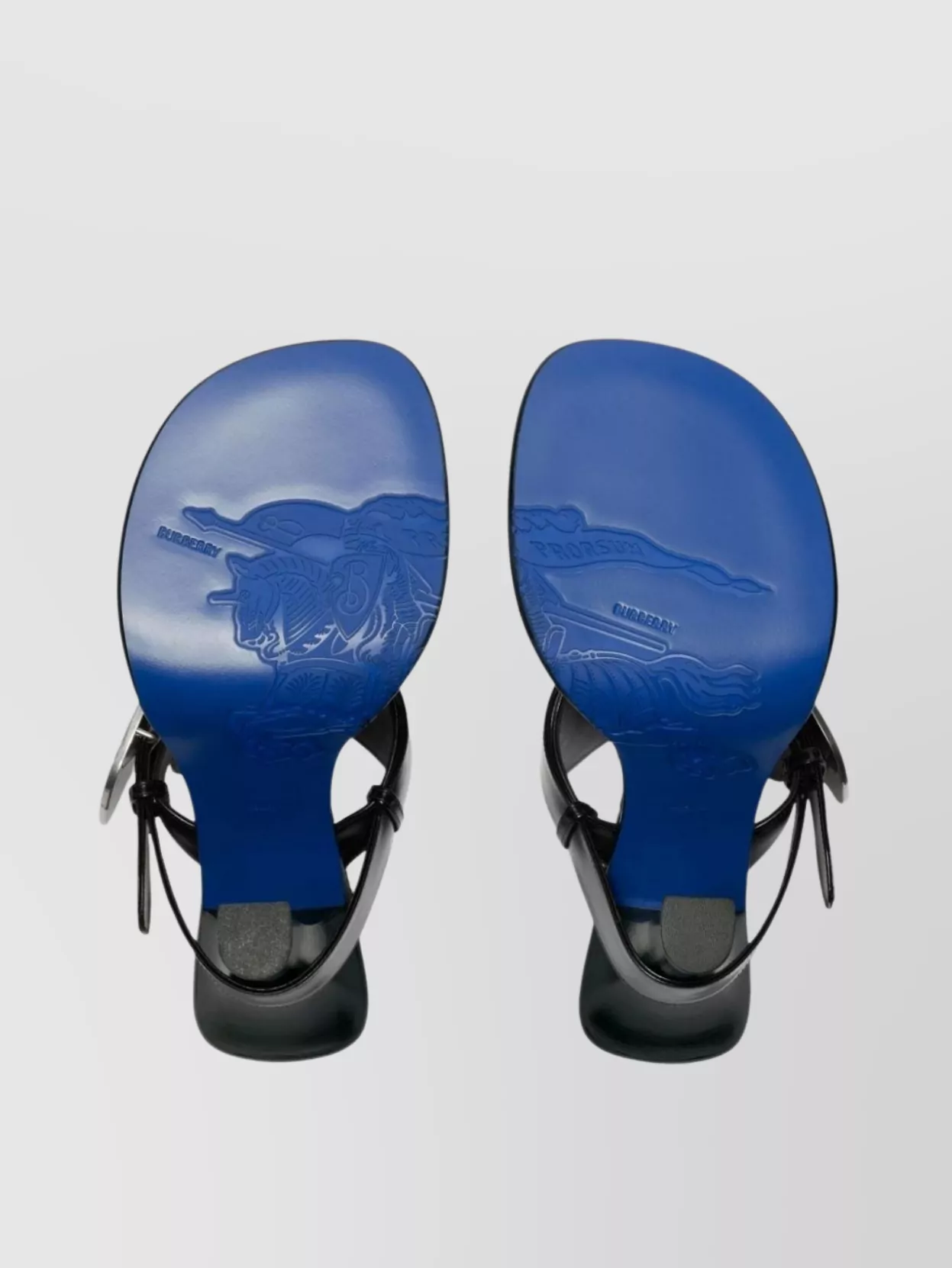 Burberry Leather Sandals With Buckle Detail And Square Toe