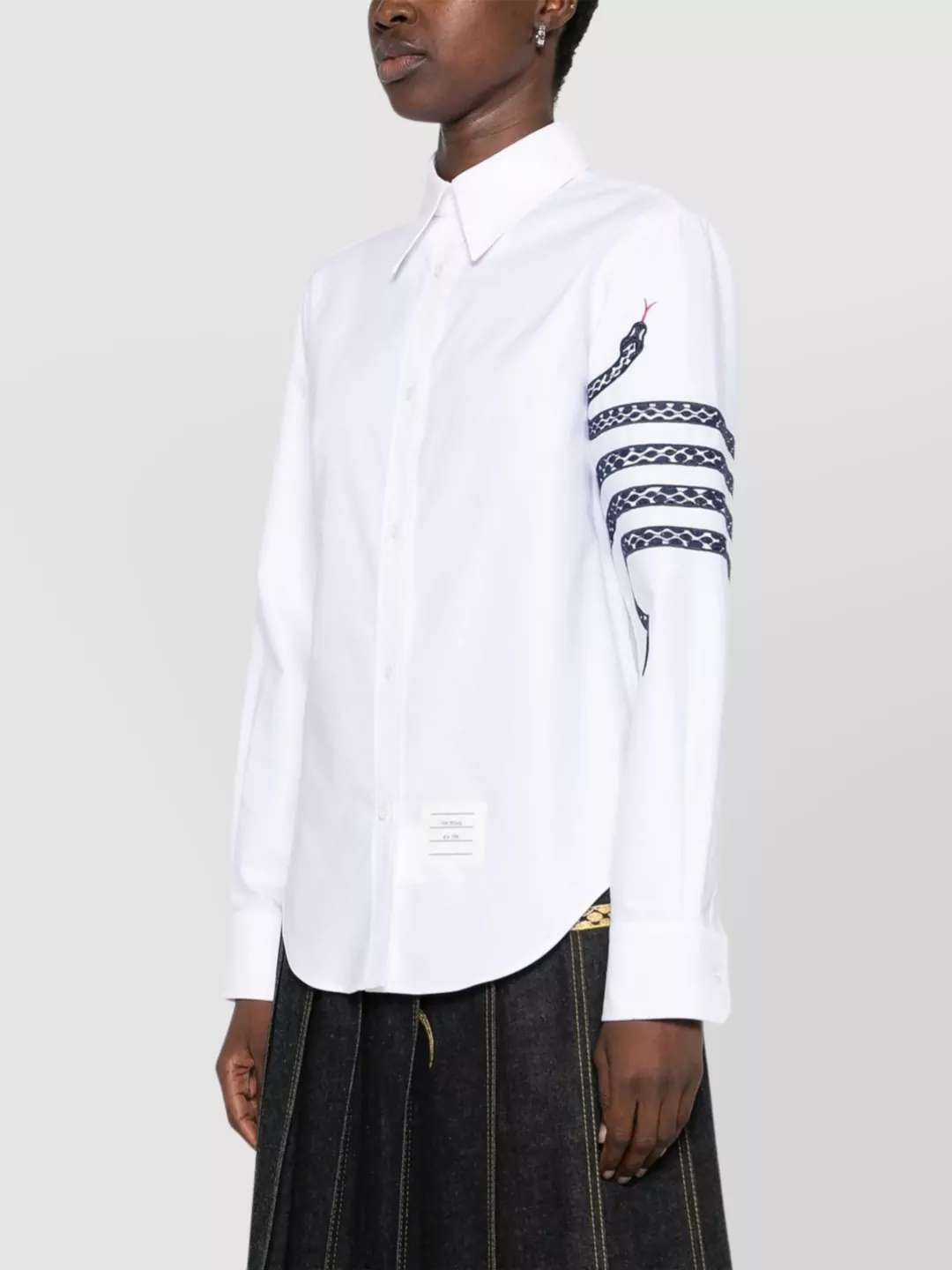 Thom Browne Snake 4-Bar Cotton Shirt