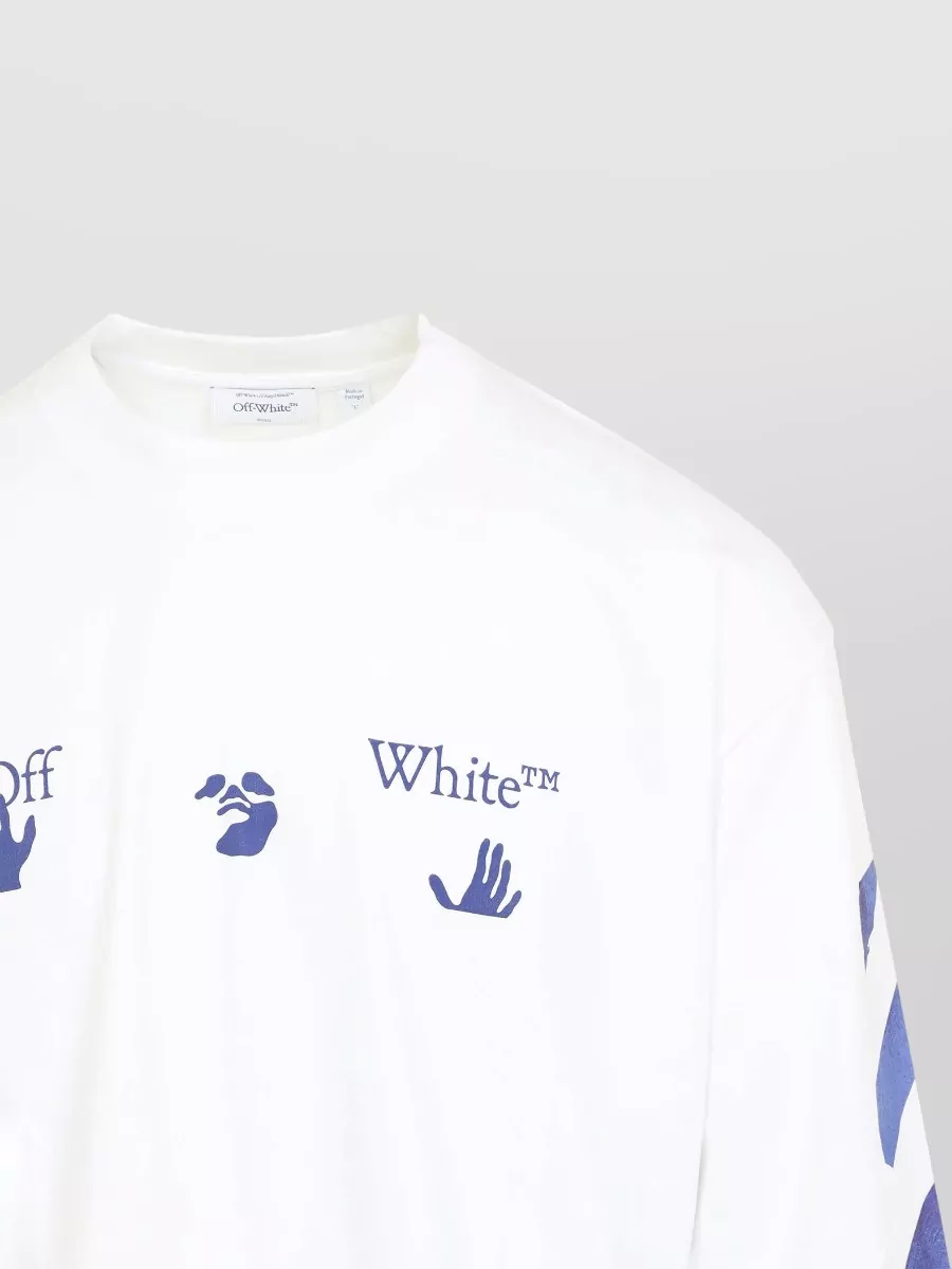 Off-White Cotton Oversized Long-Sleeve T-Shirt