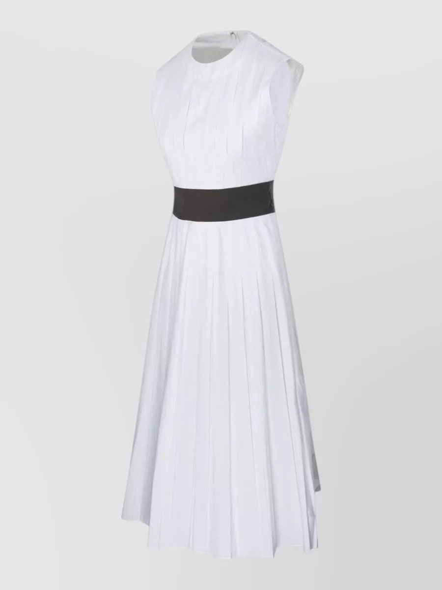 Tory Burch Pleated Cotton Midi Dress