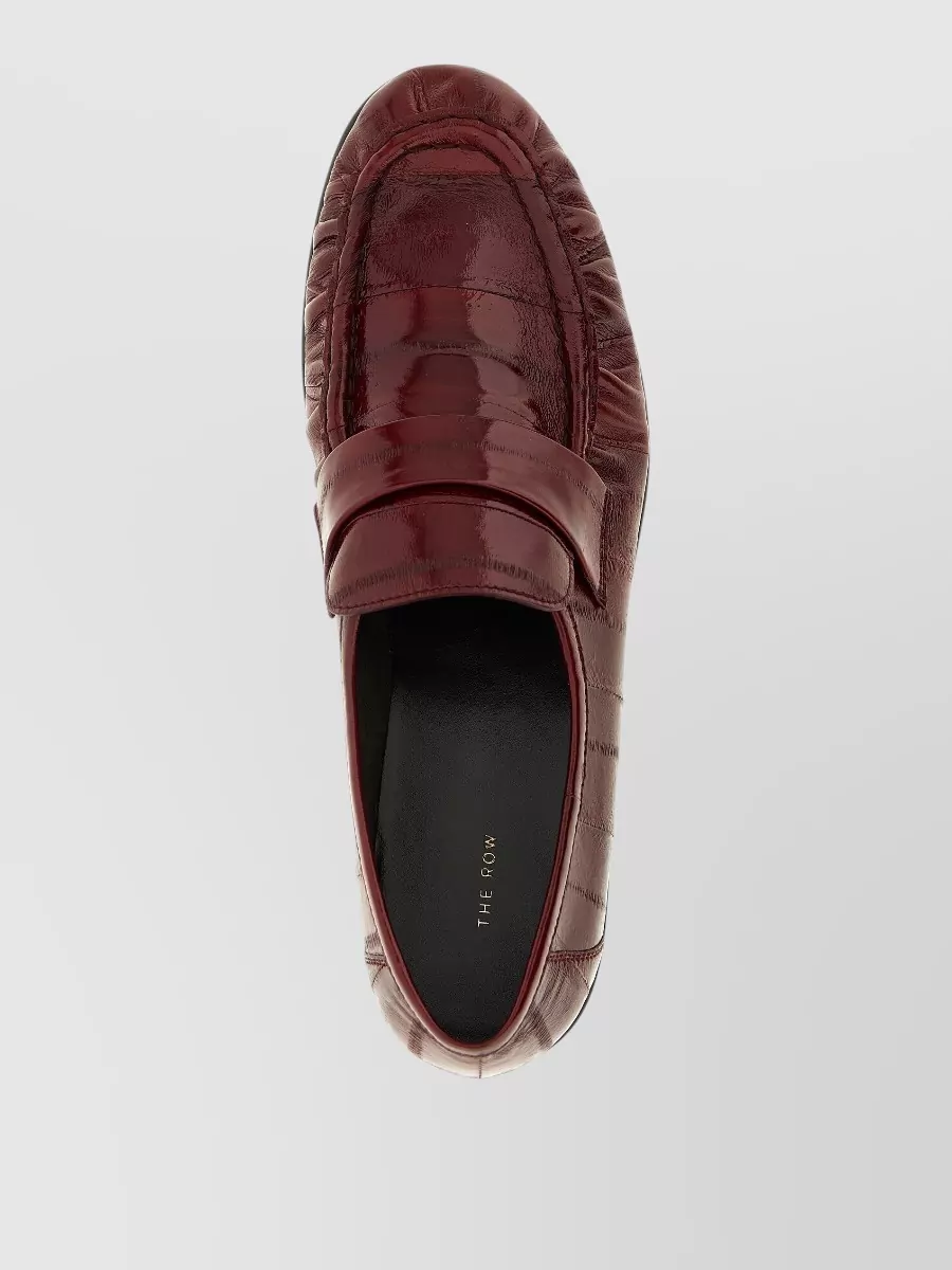 The Row Soft Leather Loafers Round Toe Detail