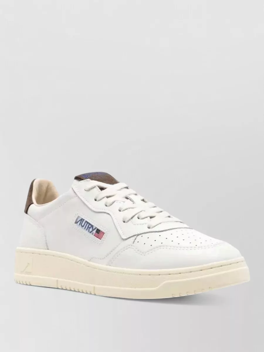 Autry leather suede logo-lace low-top sneakers