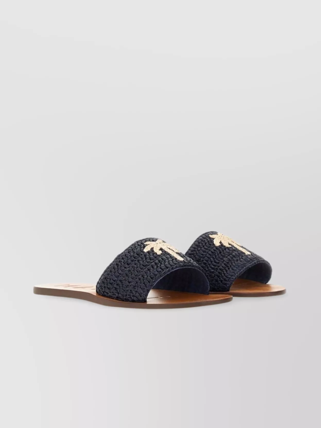 Manebi Embroidered Open Toe Flat Sole Sandals