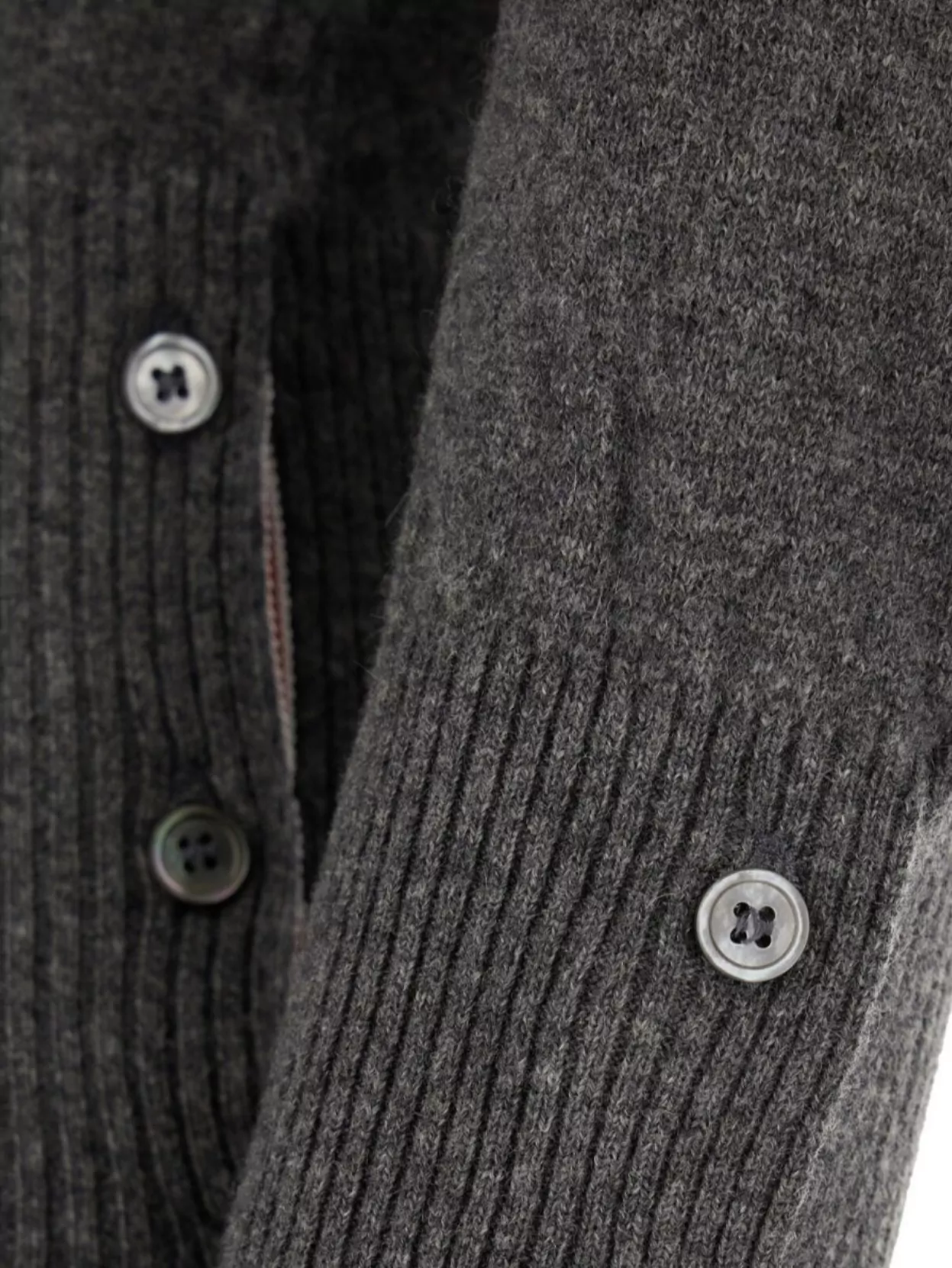 Thom Browne Cashmere Sweater With Buttoned Turtleneck And Ribbed Cuffs In Gray